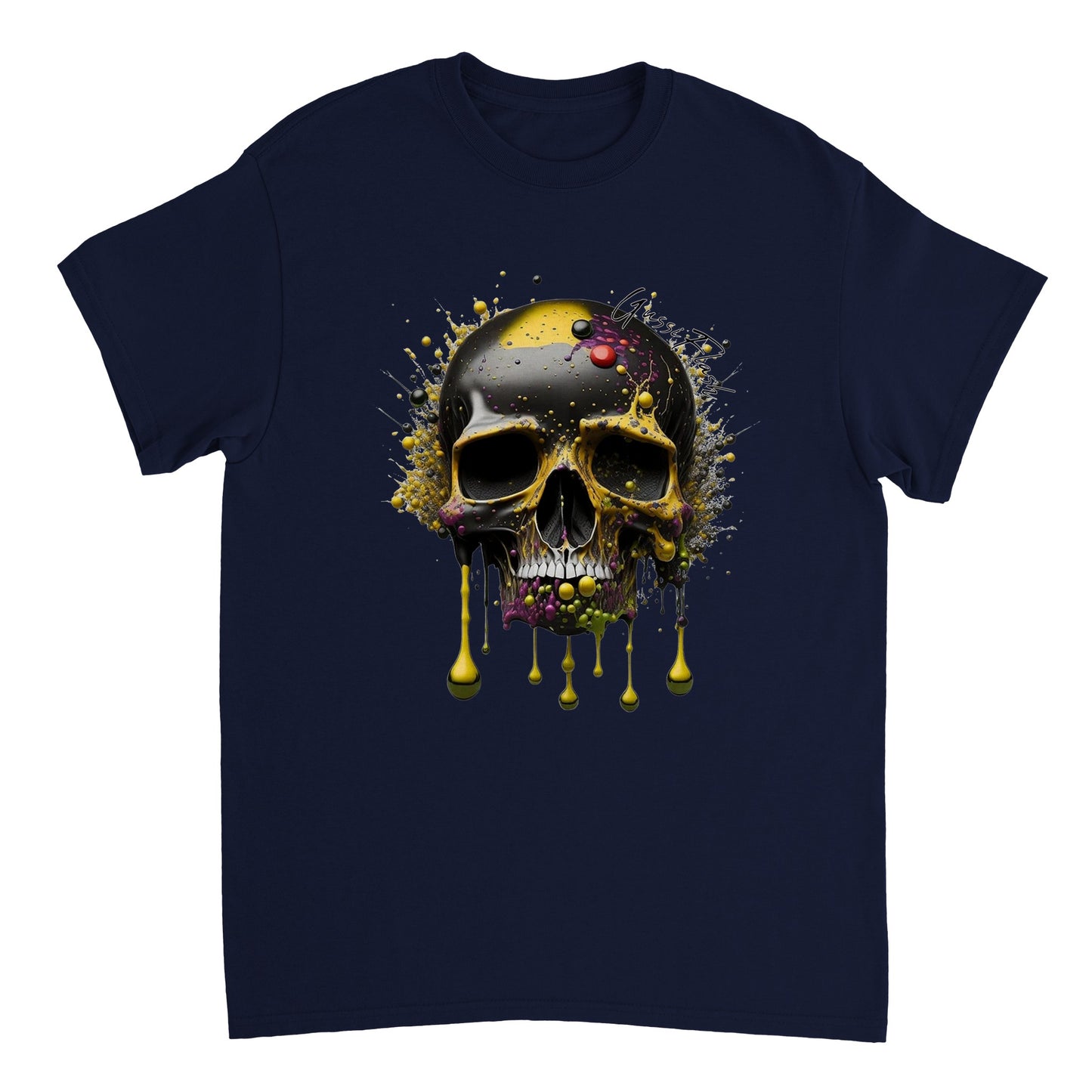 Schweres Unisex T-Shirt mit GussiFlash Skull