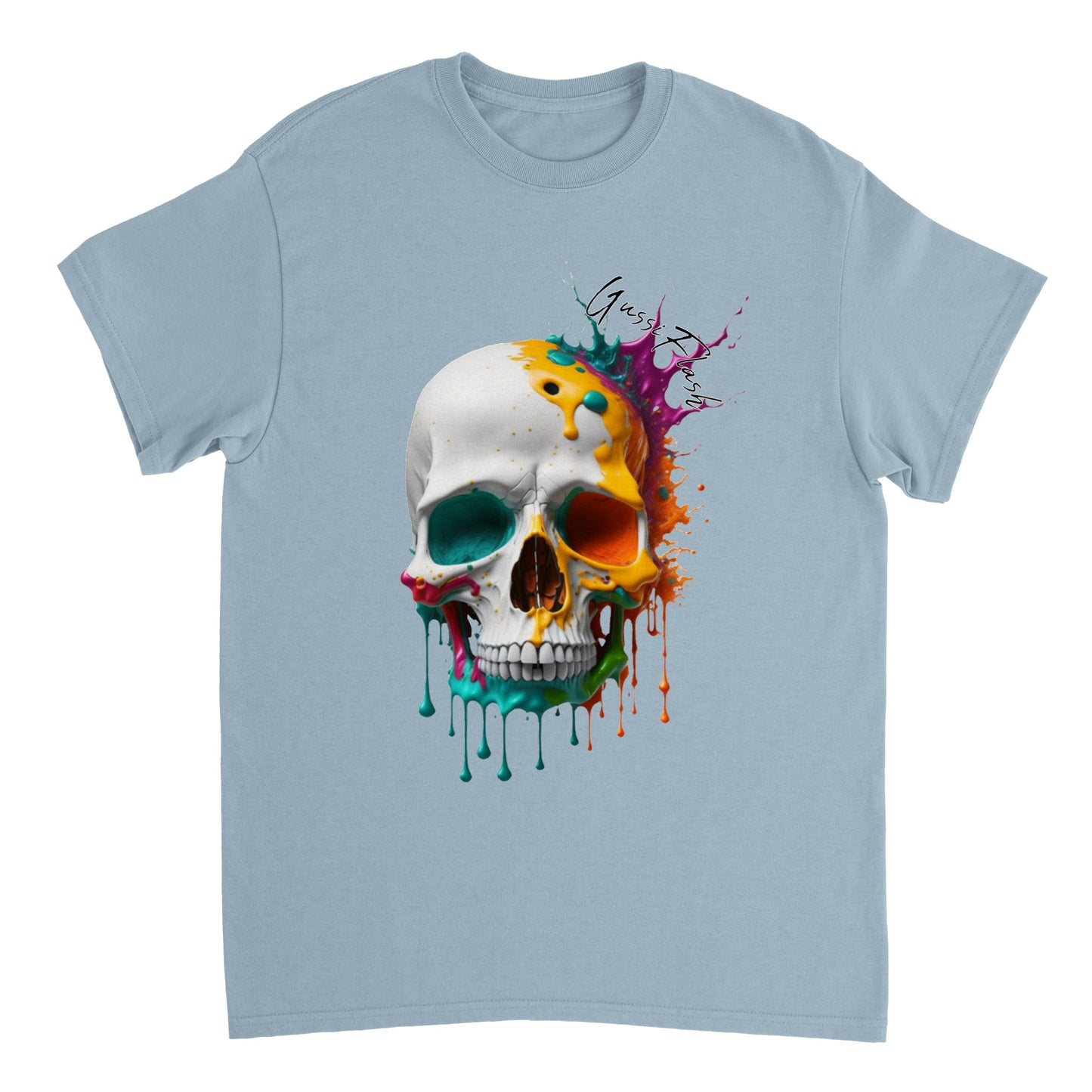 Schweres Unisex T-Shirt mit GussiFlash Skull
