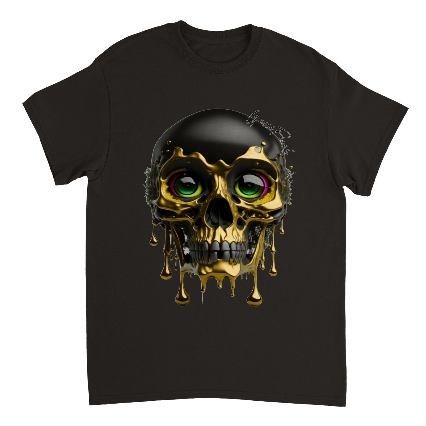 Schweres Unisex T-Shirt mit GussiFlash Skull