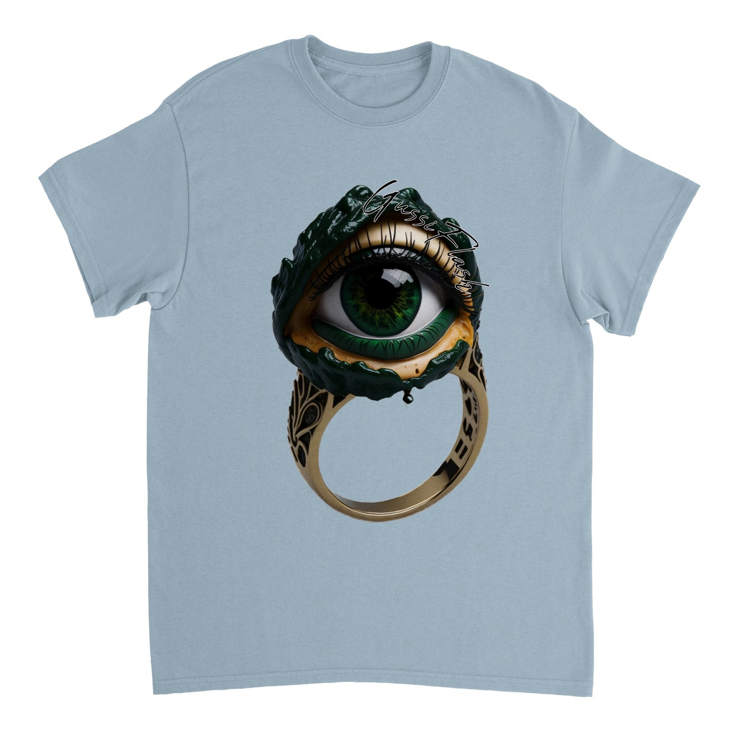 Schweres Unisex T-Shirt mit Rundhalsausschnitt und Gussiflash Logo
