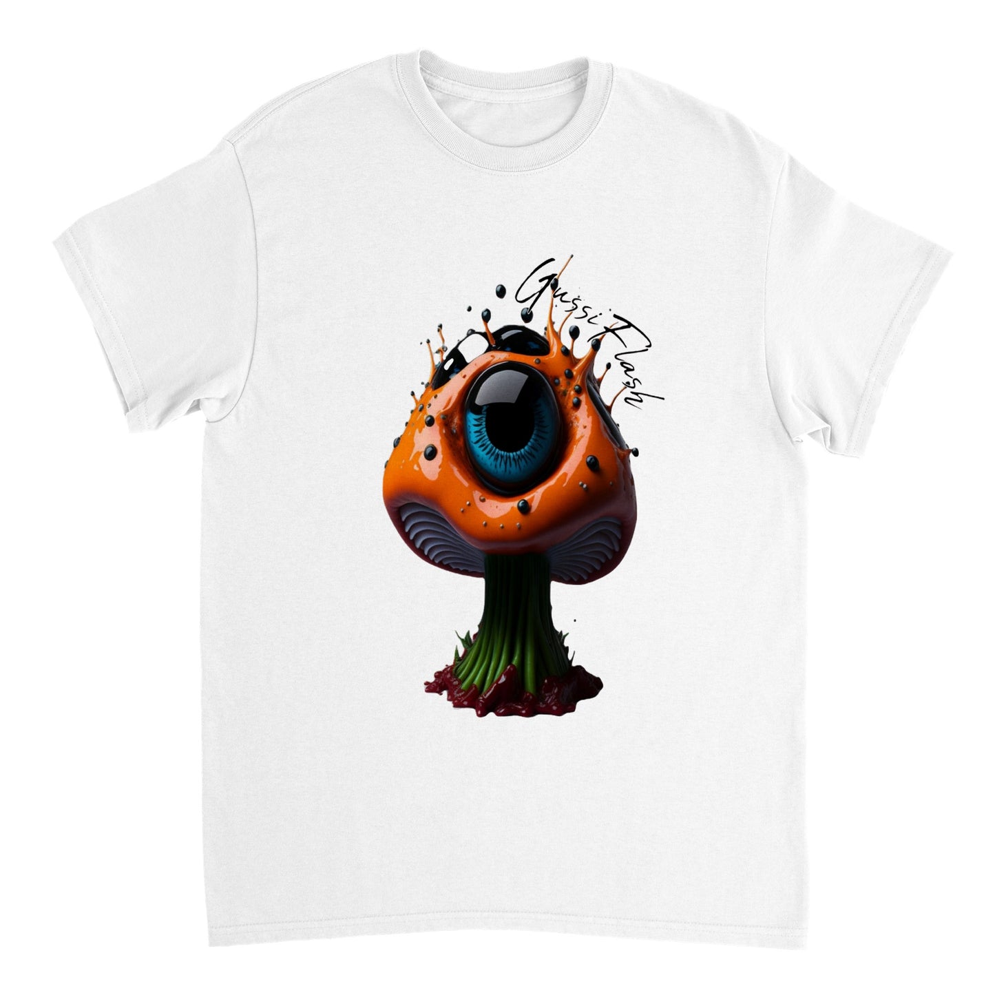 Schweres Unisex T-Shirt mit Rundhalsausschnitt und Gussiflash Logo