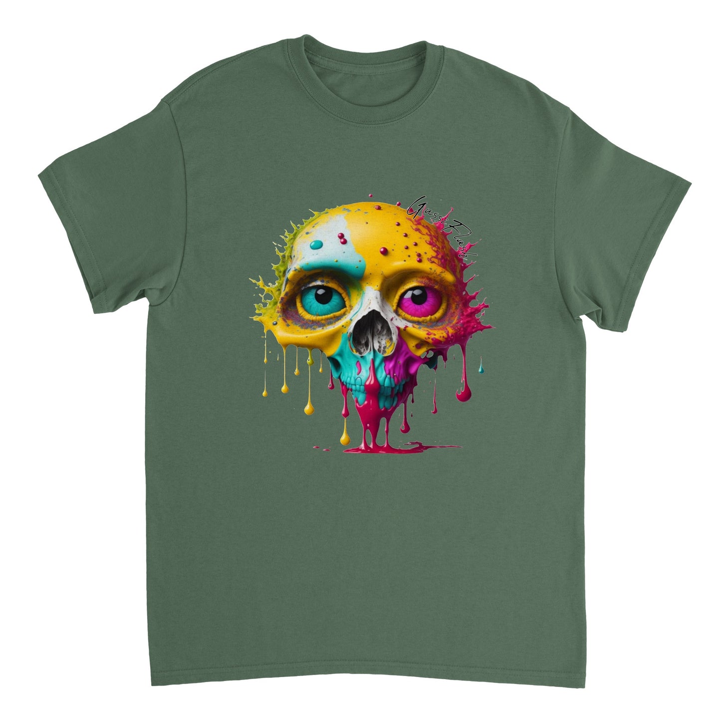 Schweres Unisex T-Shirt mit GussiFlash Skull