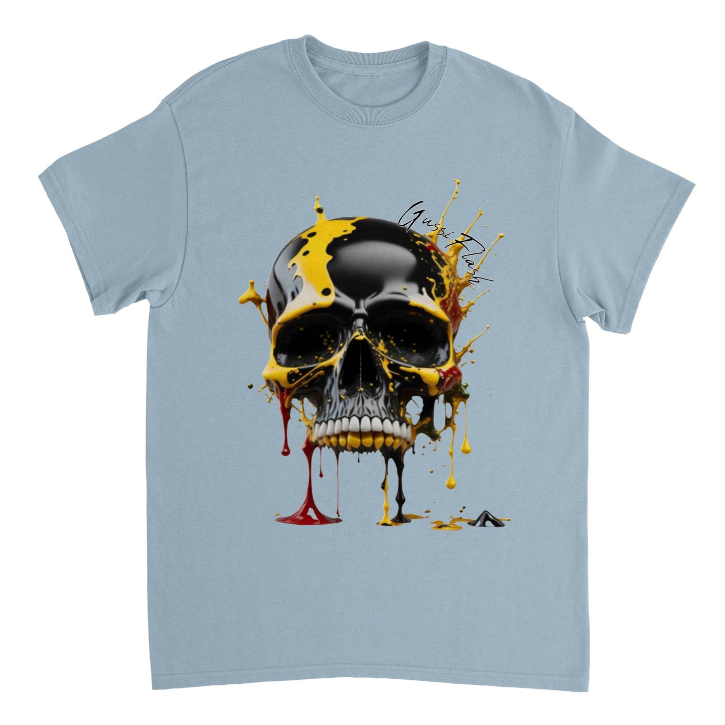 Schweres Unisex T-Shirt mit GussiFlash Skull