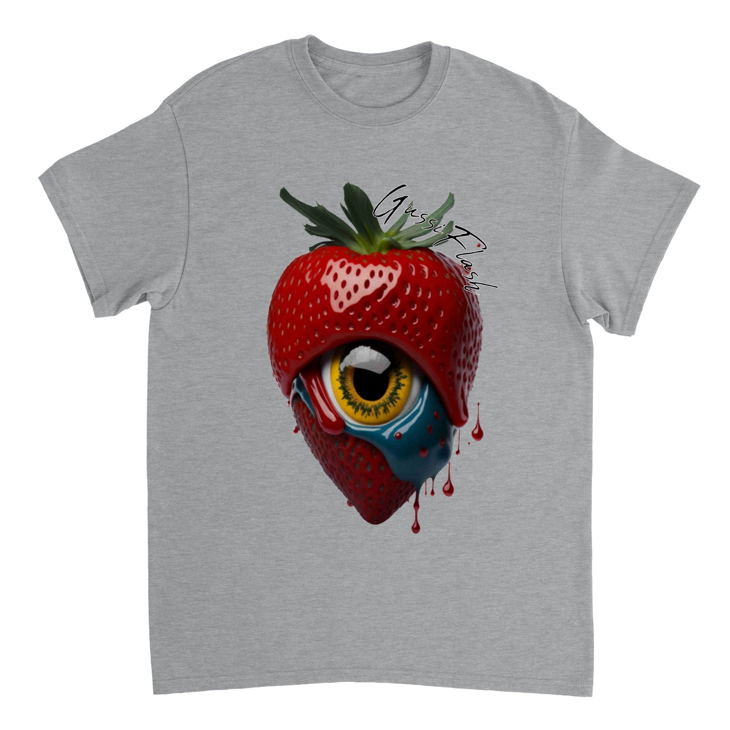 Schweres Unisex T-Shirt mit Rundhalsausschnitt und Gussiflash Logo
