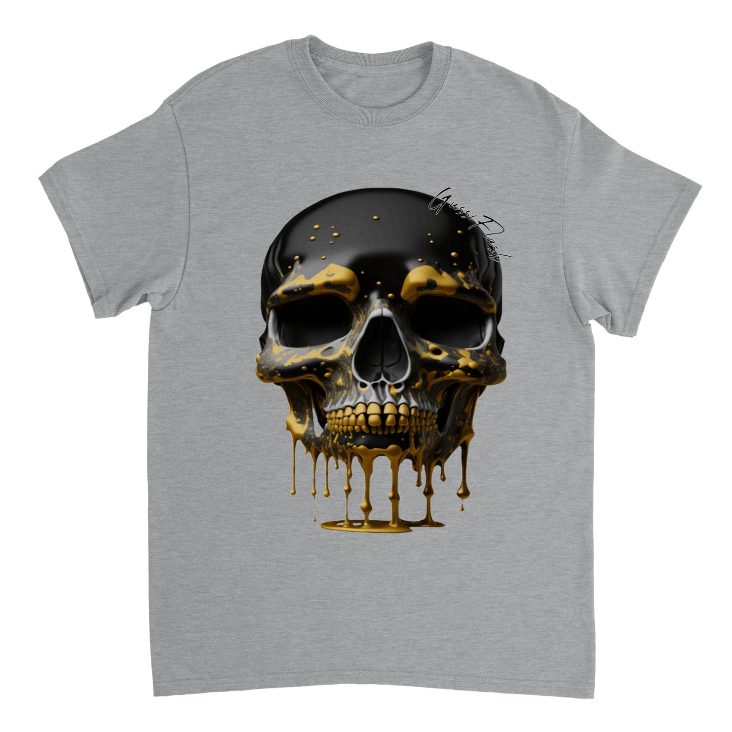 Schweres Unisex T-Shirt mit GussiFlash Skull