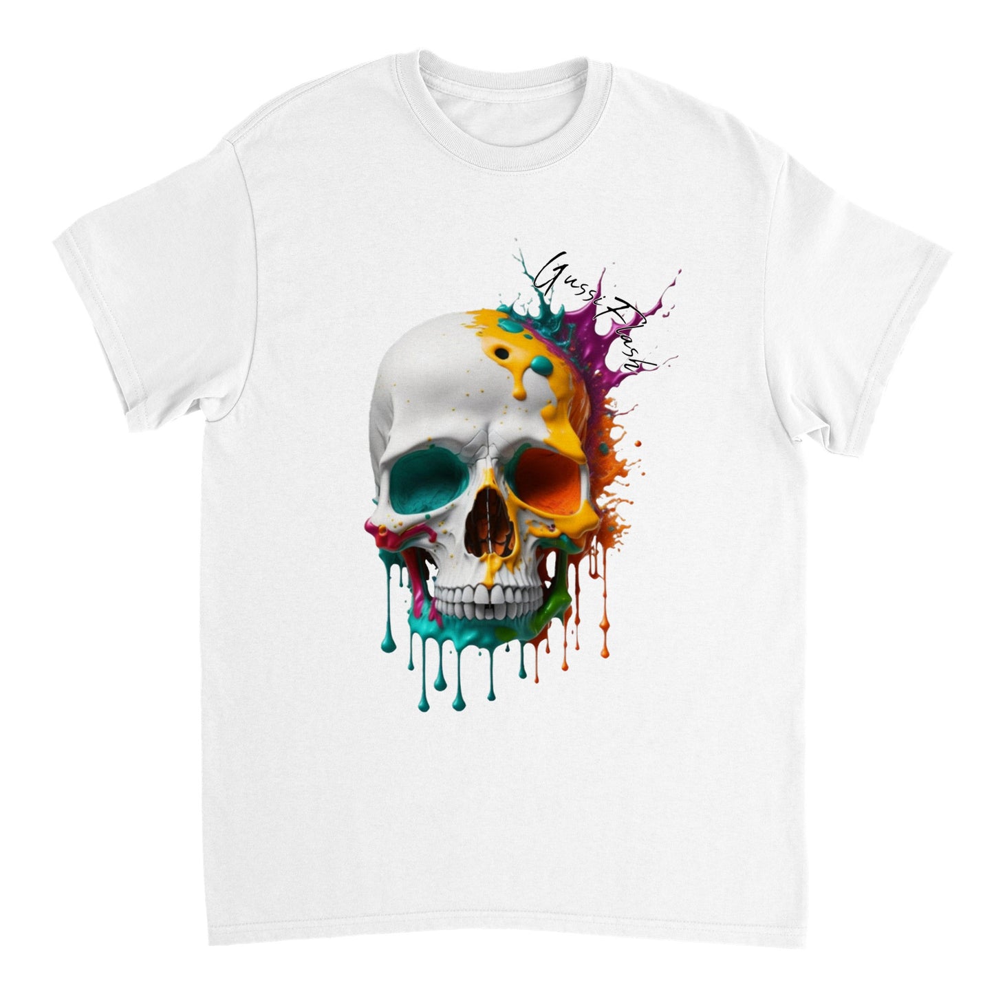 Schweres Unisex T-Shirt mit GussiFlash Skull
