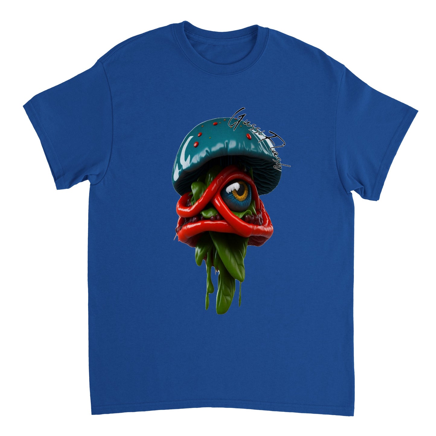 Schweres Unisex T-Shirt mit Rundhalsausschnitt und Gussiflash Logo