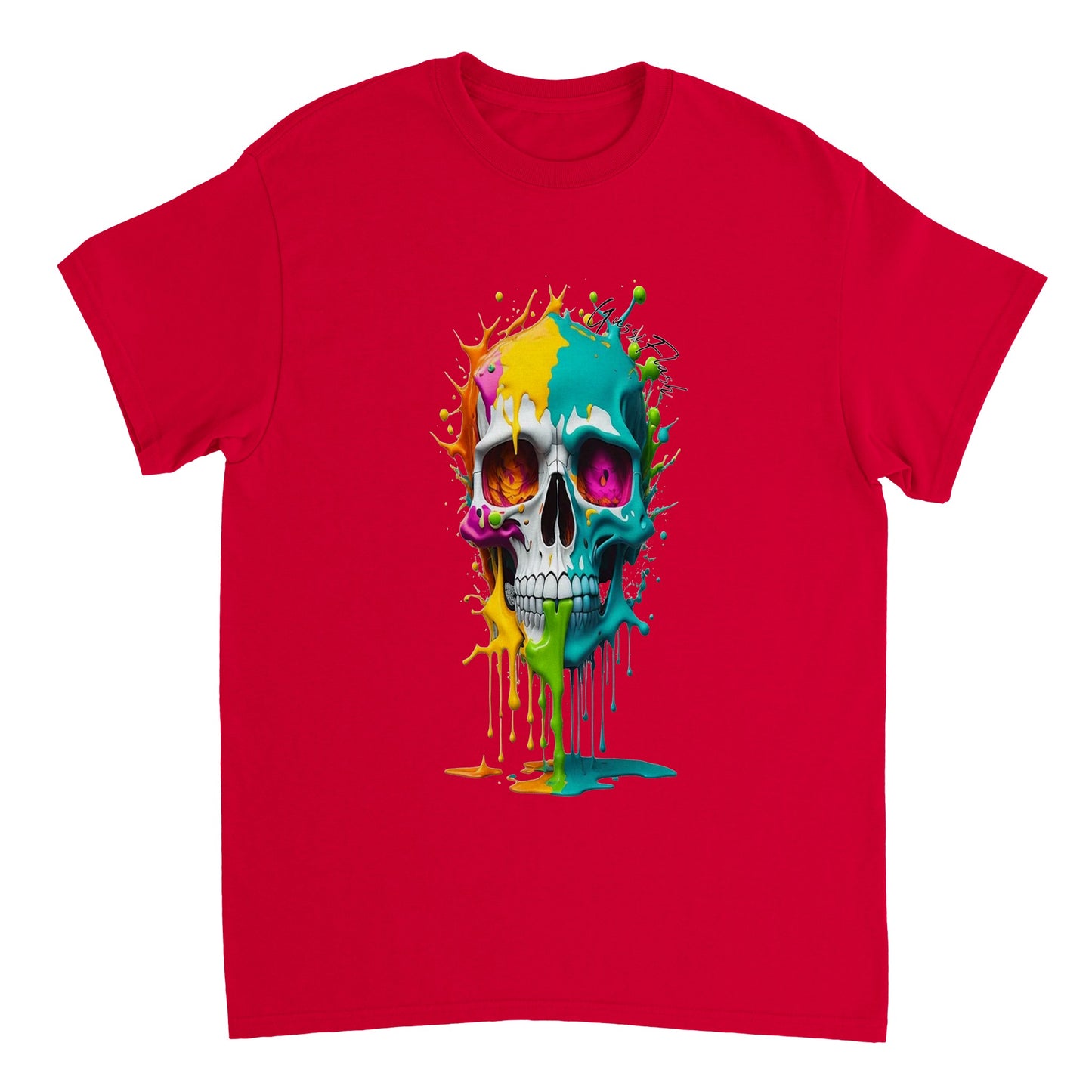 Schweres Unisex T-Shirt mit GussiFlash Skull