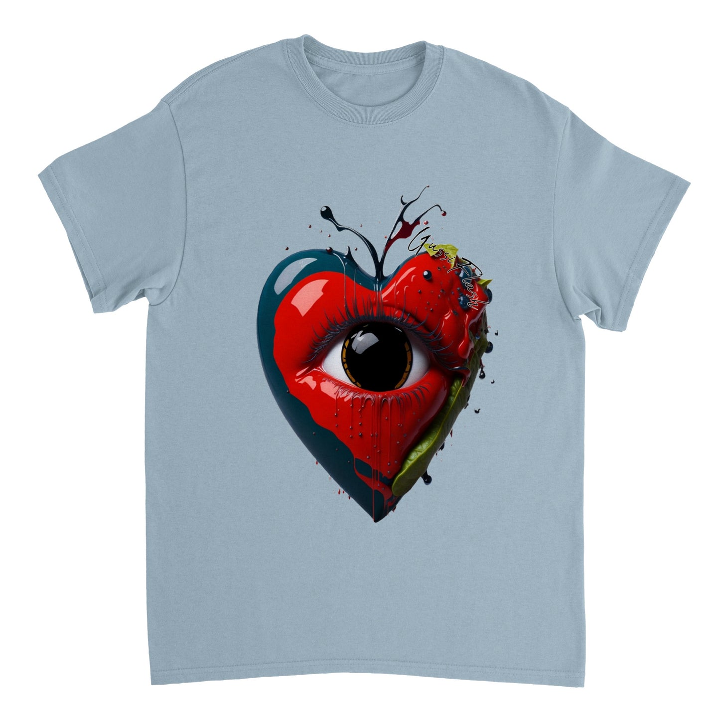 Schweres Unisex T-Shirt mit Rundhalsausschnitt und Gussiflash Logo