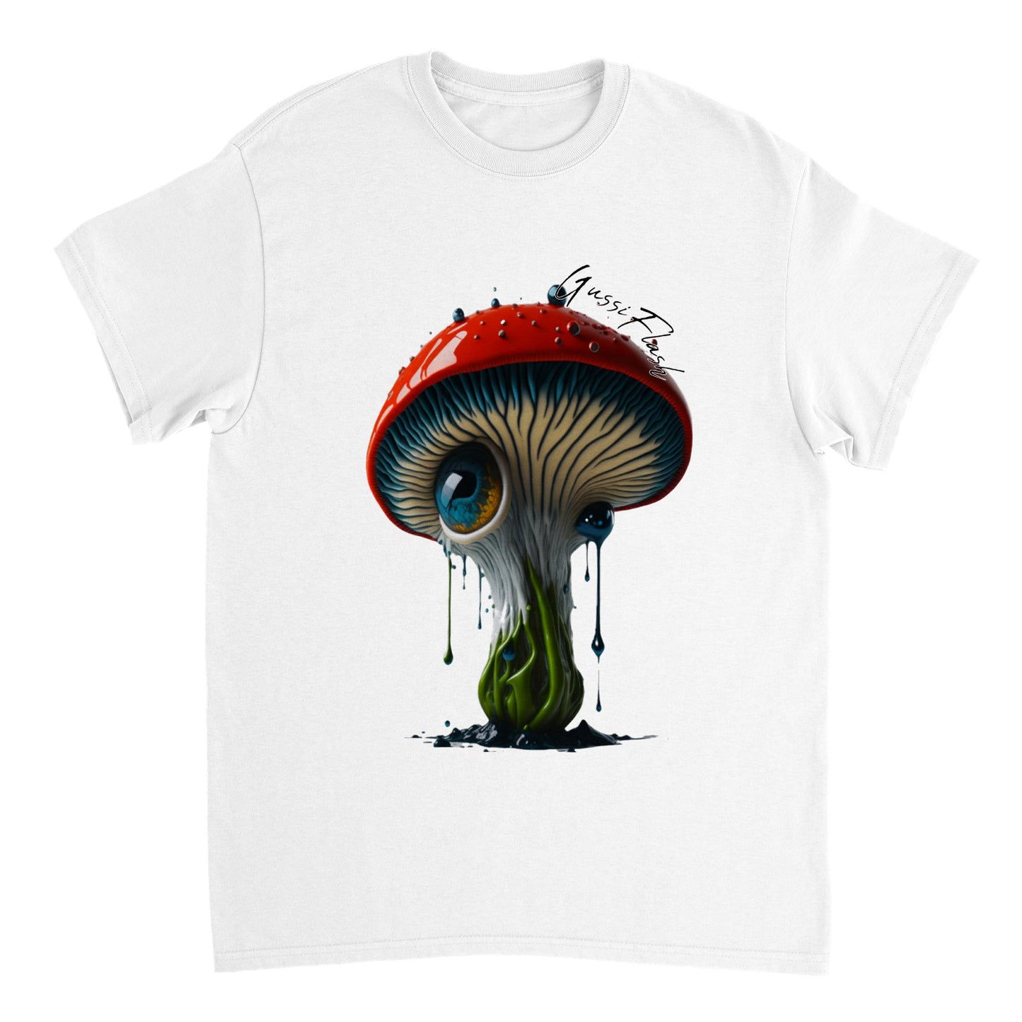 Schweres Unisex T-Shirt mit Rundhalsausschnitt und Gussiflash Logo