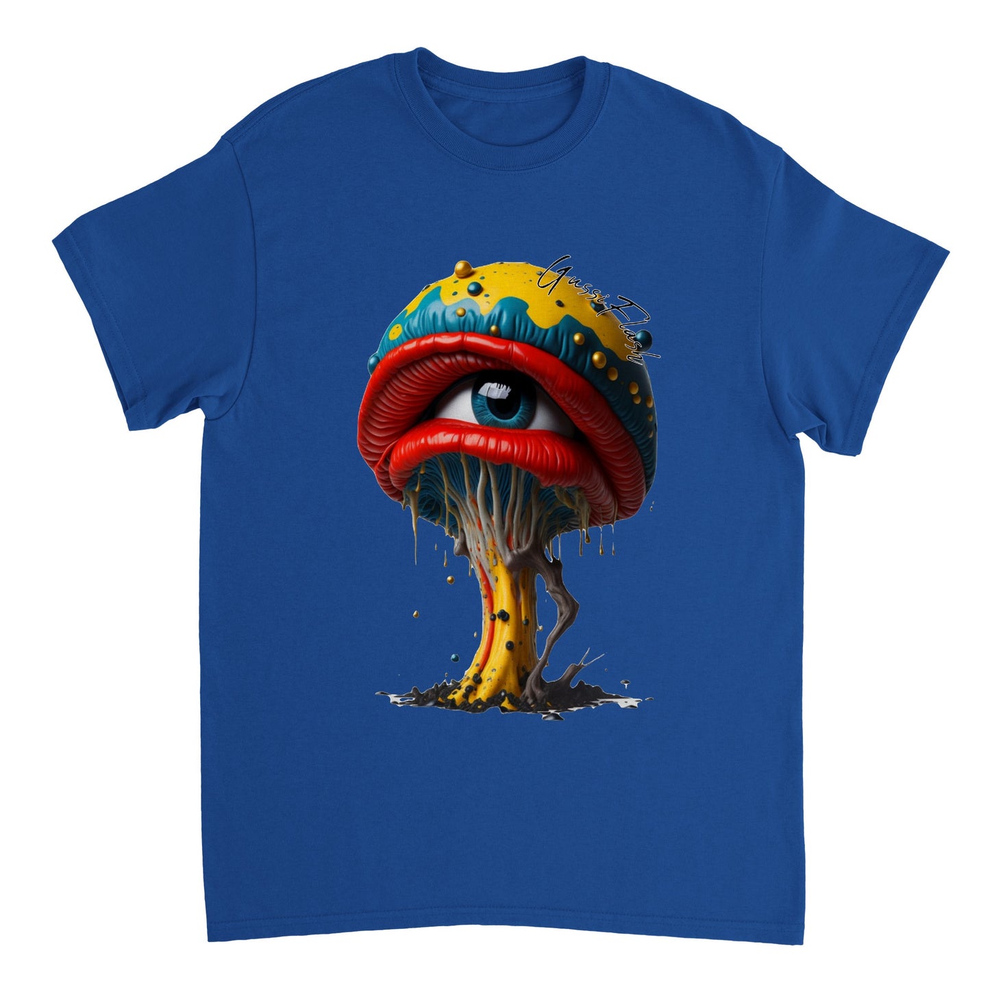 Schweres Unisex T-Shirt mit Rundhalsausschnitt und Gussiflash Logo