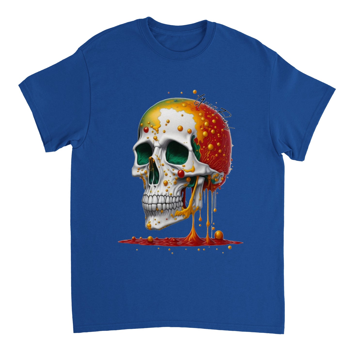 Schweres Unisex T-Shirt mit GussiFlash Skull