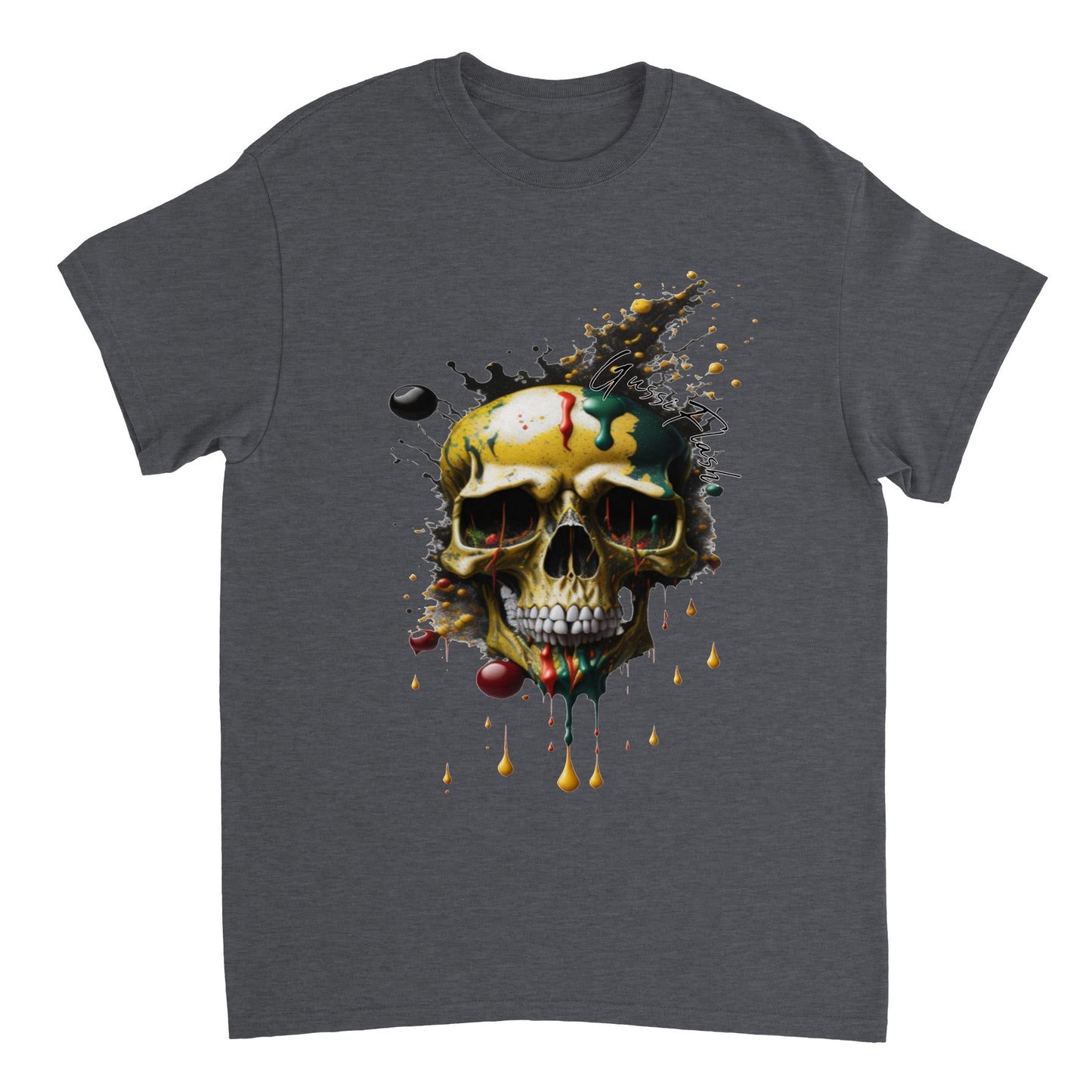 Schweres Unisex T-Shirt mit GussiFlash Skull