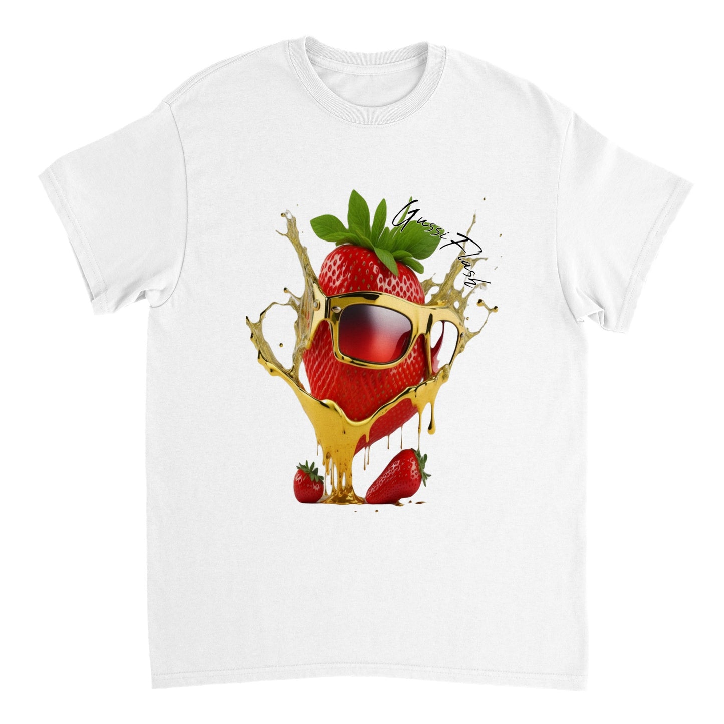 Schweres Unisex T-Shirt mit Rundhalsausschnitt und Gussiflash Logo