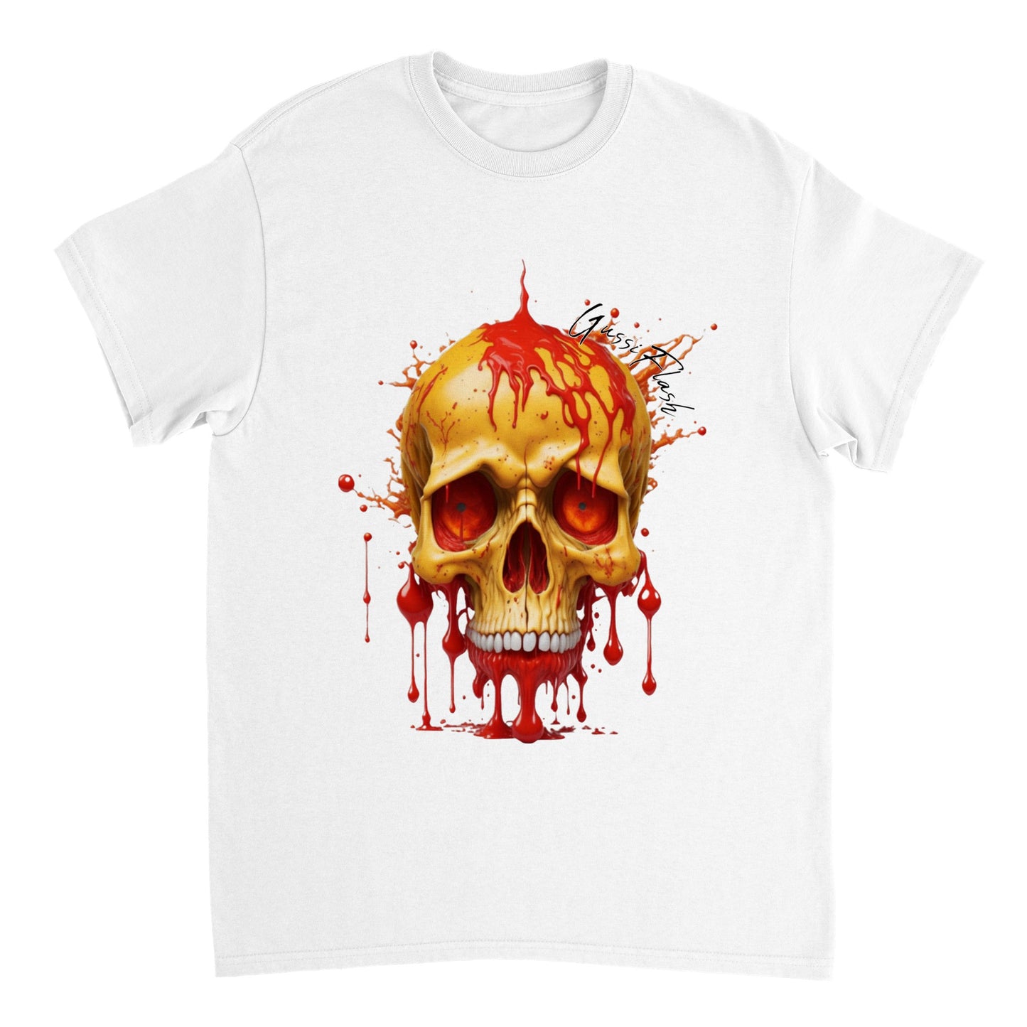 Schweres Unisex T-Shirt mit GussiFlash Skull