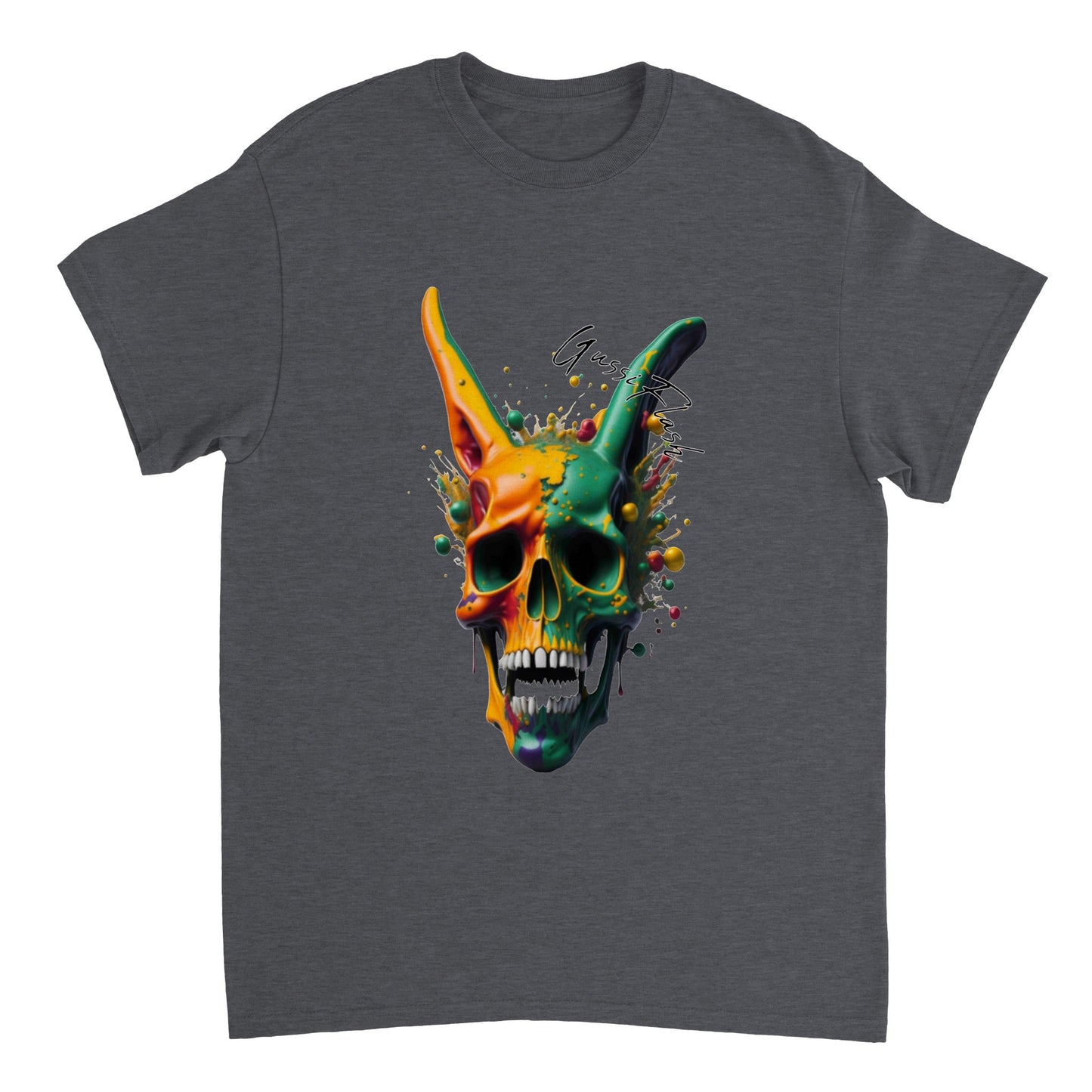 Schweres Unisex T-Shirt mit GussiFlash Skull