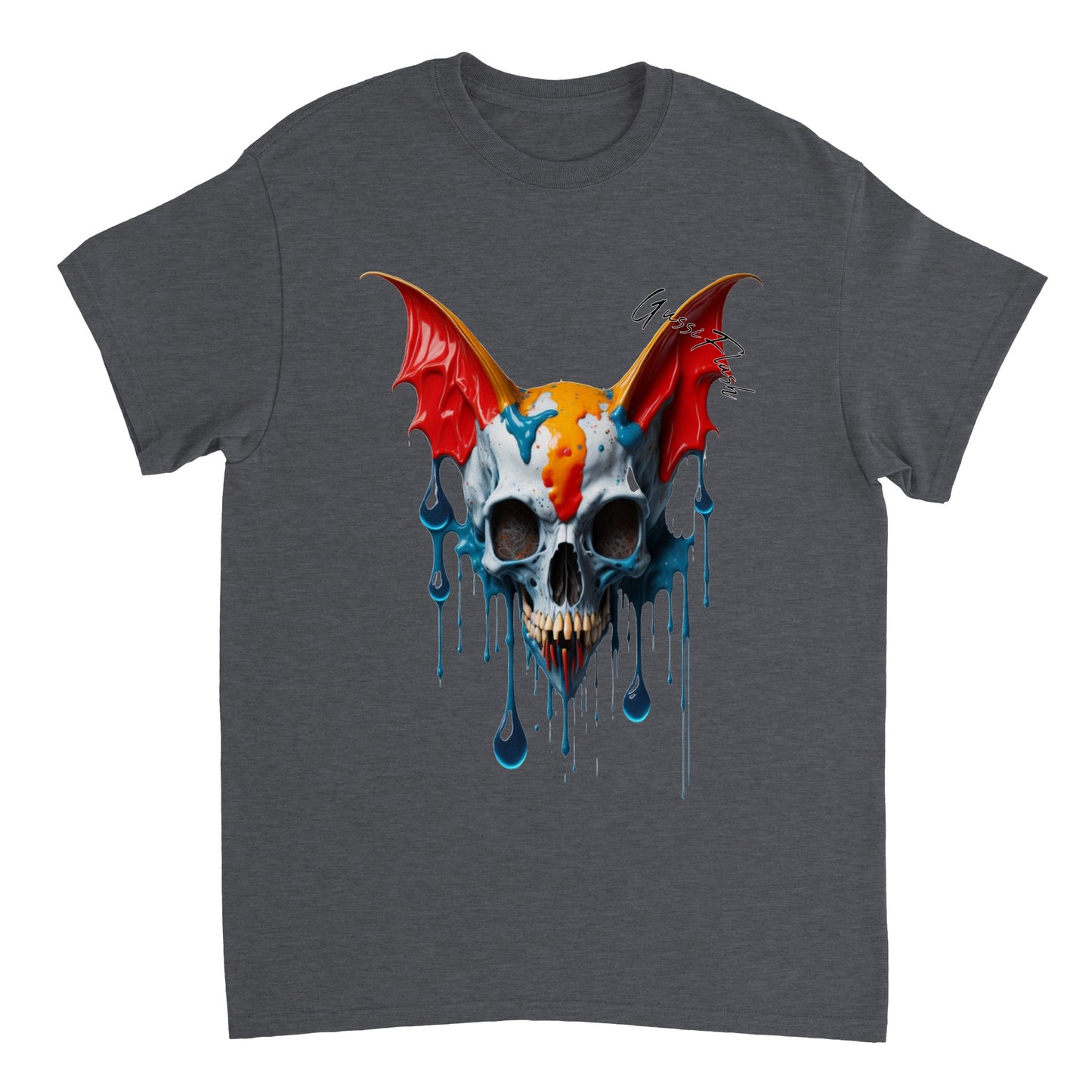 Schweres Unisex T-Shirt mit GussiFlash Skull