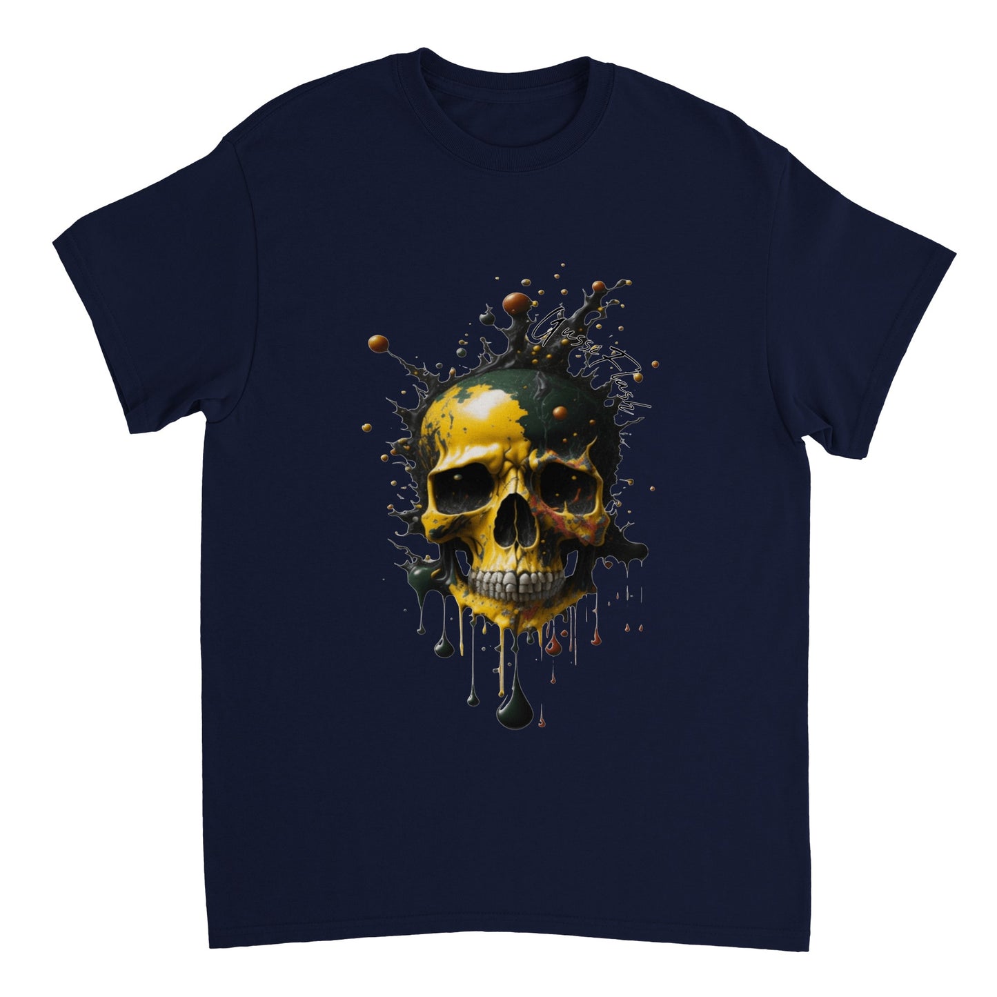Schweres Unisex T-Shirt mit GussiFlash Skull