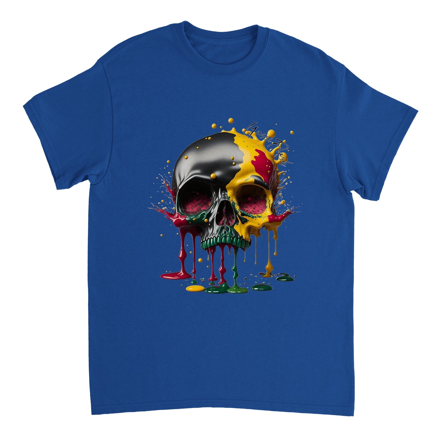 Schweres Unisex T-Shirt mit GussiFlash Skull