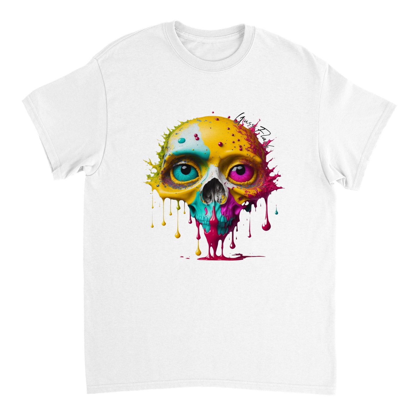 Schweres Unisex T-Shirt mit GussiFlash Skull