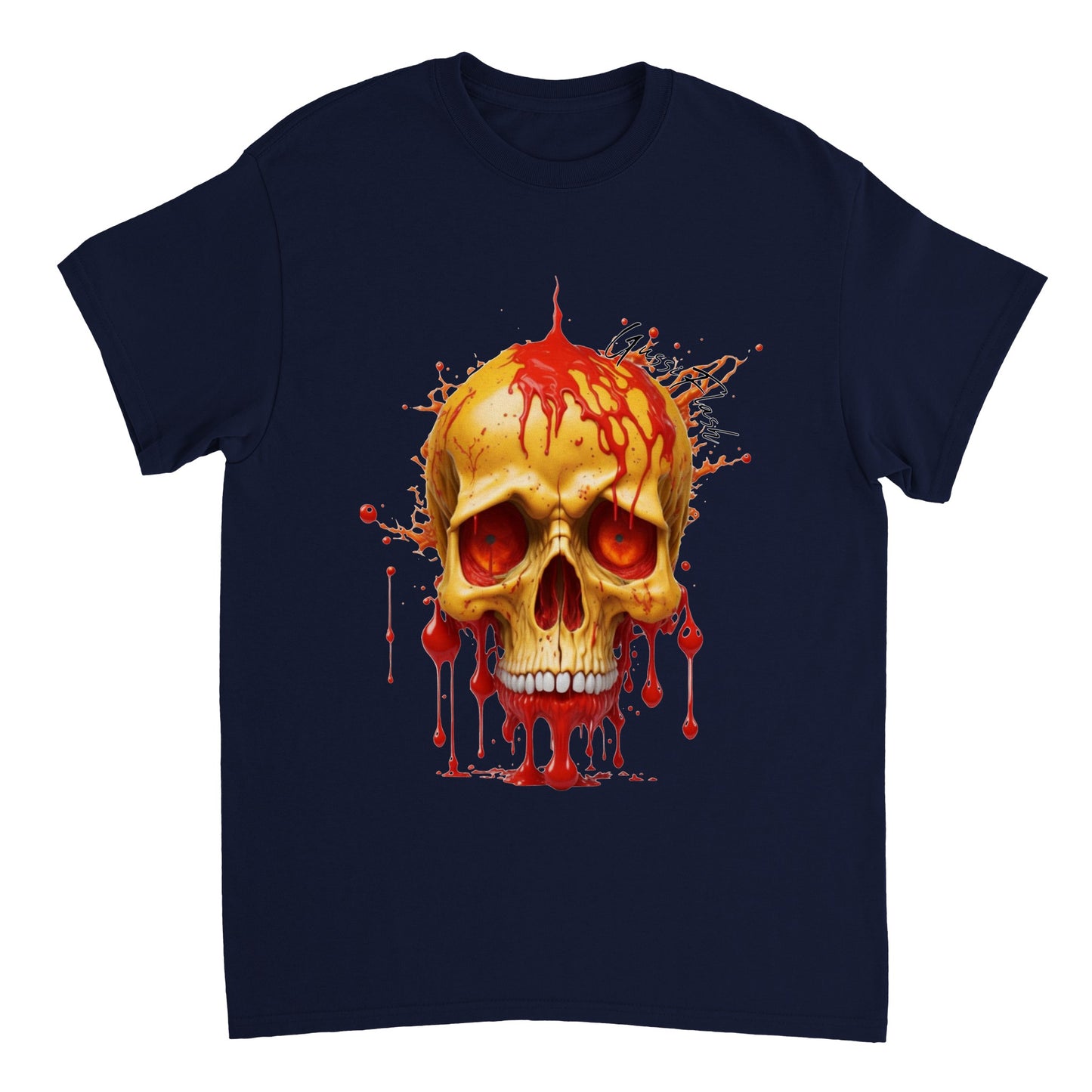 Schweres Unisex T-Shirt mit GussiFlash Skull
