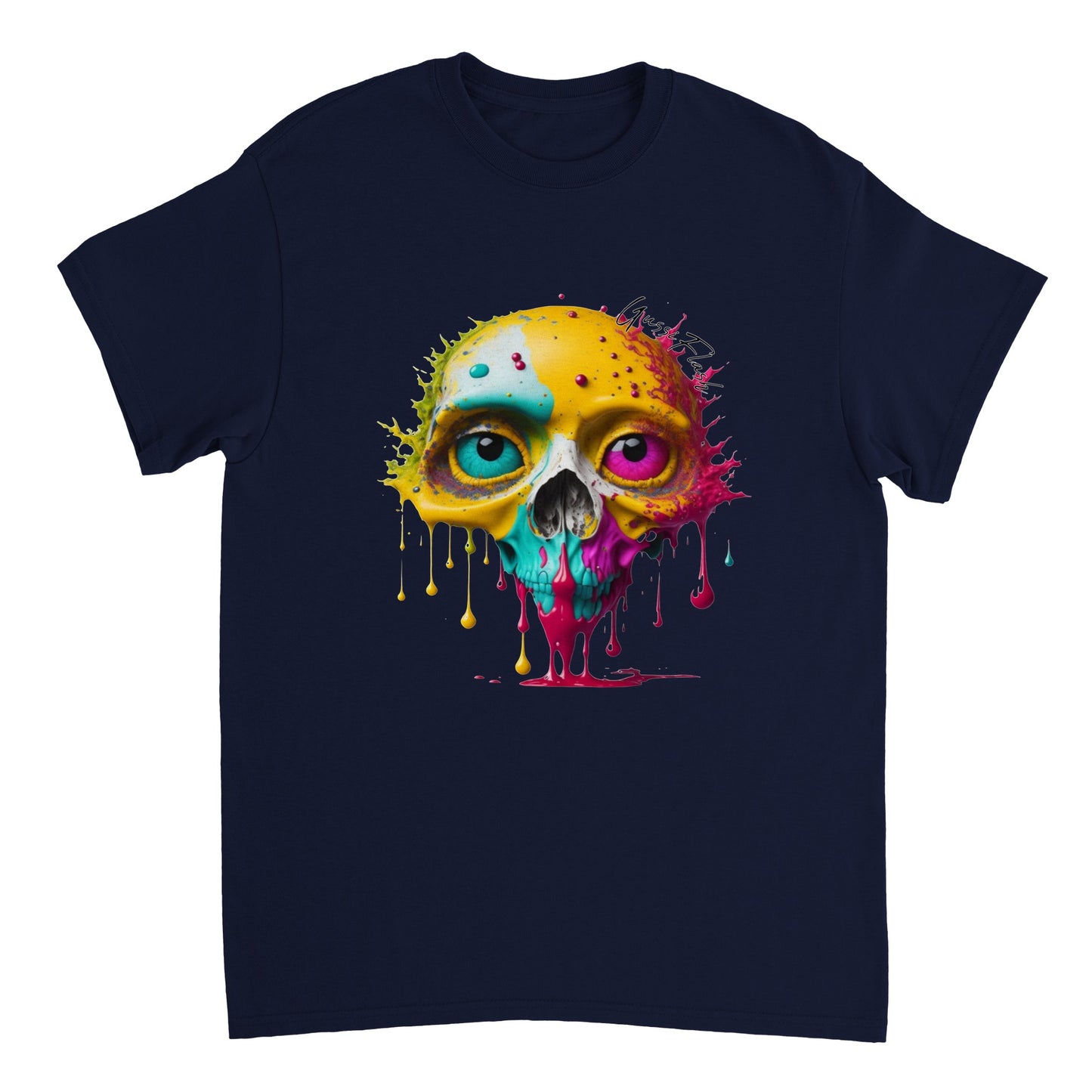 Schweres Unisex T-Shirt mit GussiFlash Skull