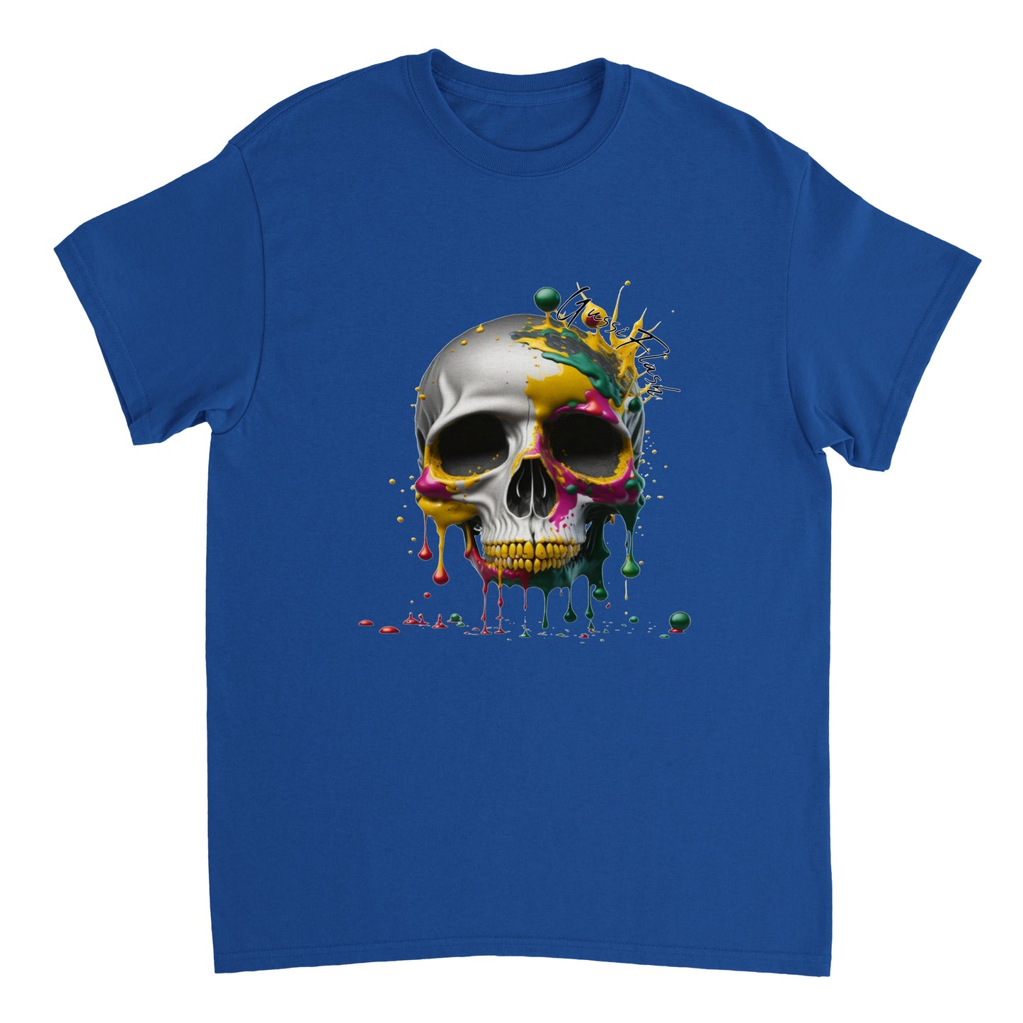 Schweres Unisex T-Shirt mit GussiFlash Skull