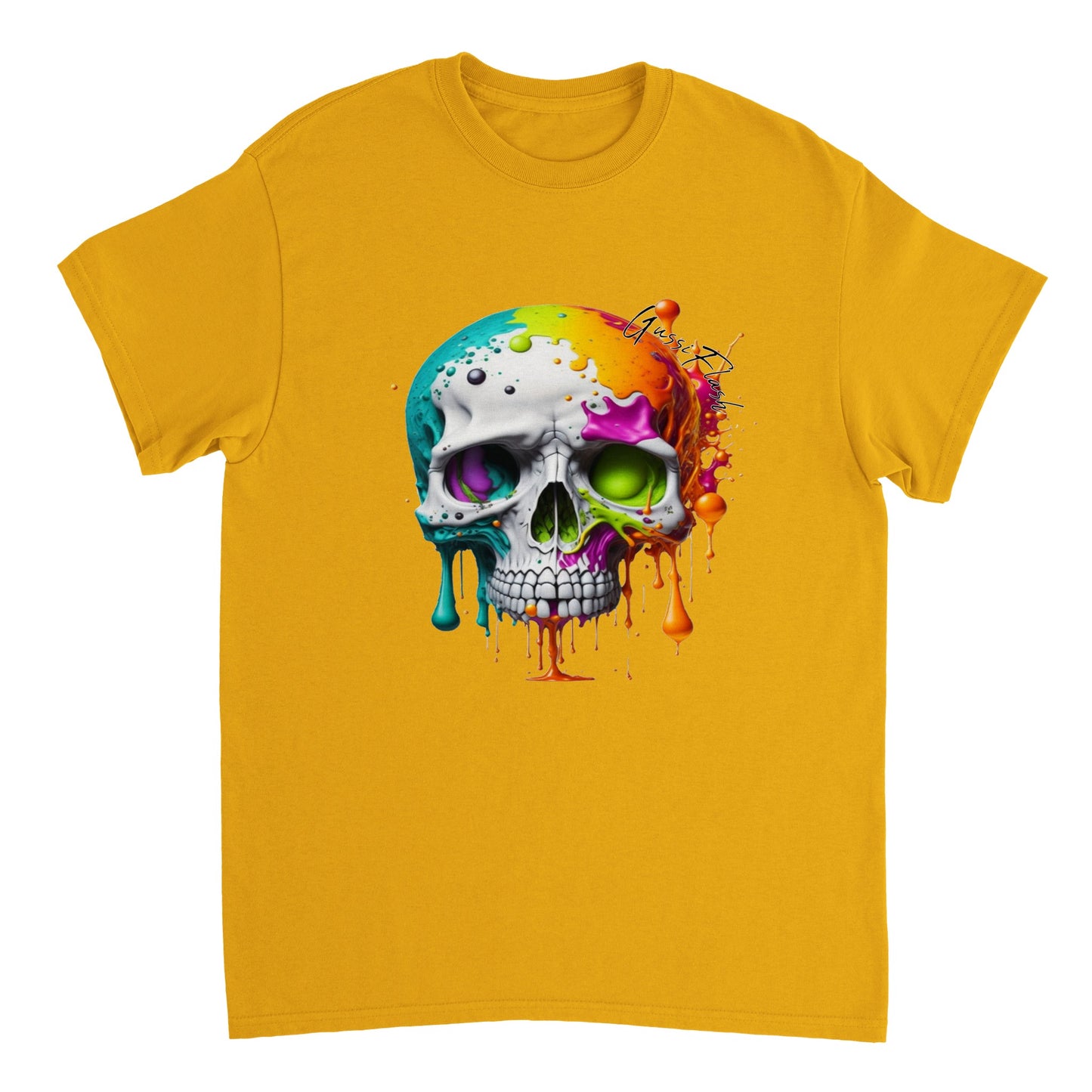 Schweres Unisex T-Shirt mit GussiFlash Skull