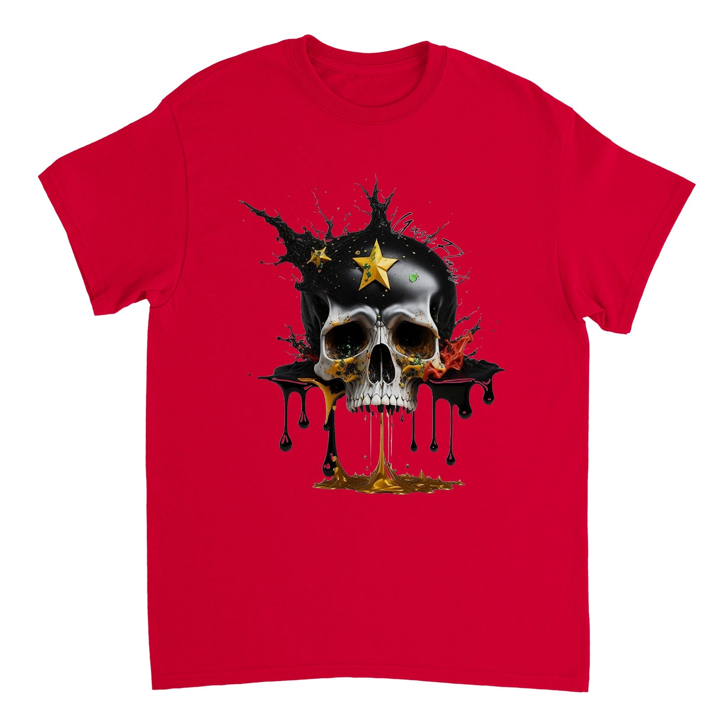 Schweres Unisex T-Shirt mit GussiFlash Skull