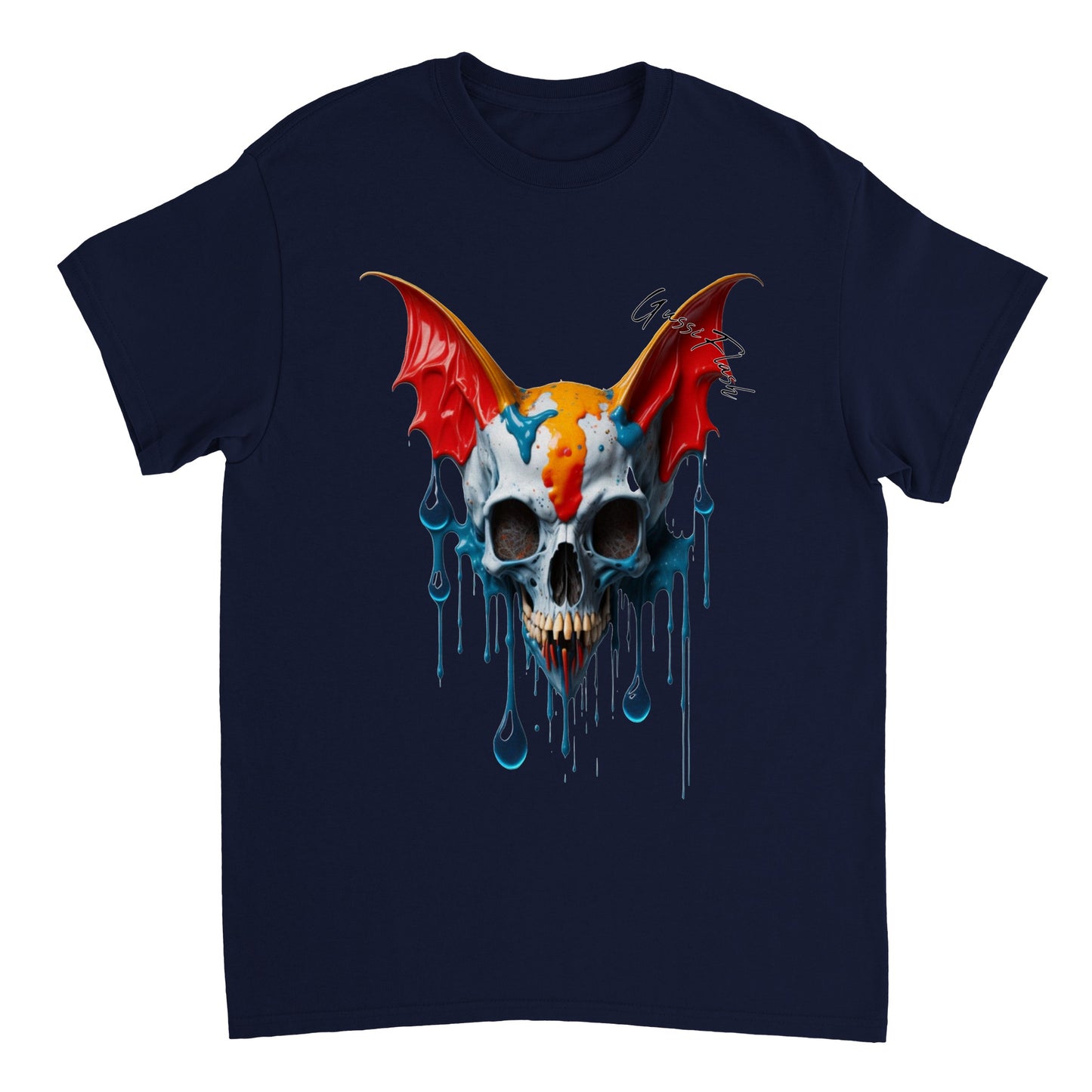 Schweres Unisex T-Shirt mit GussiFlash Skull