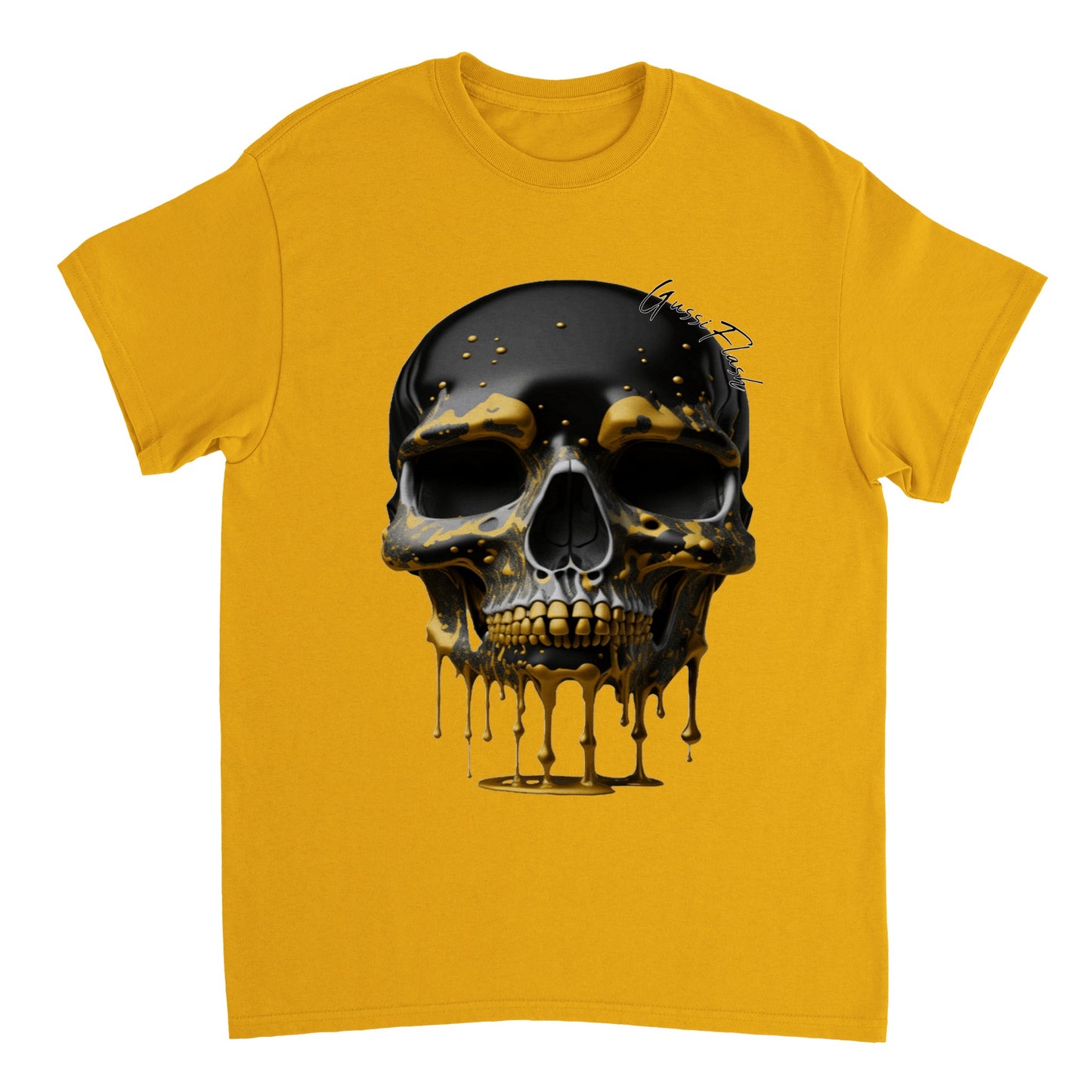 Schweres Unisex T-Shirt mit GussiFlash Skull