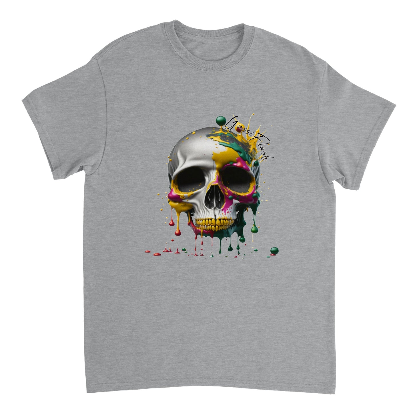 Schweres Unisex T-Shirt mit GussiFlash Skull