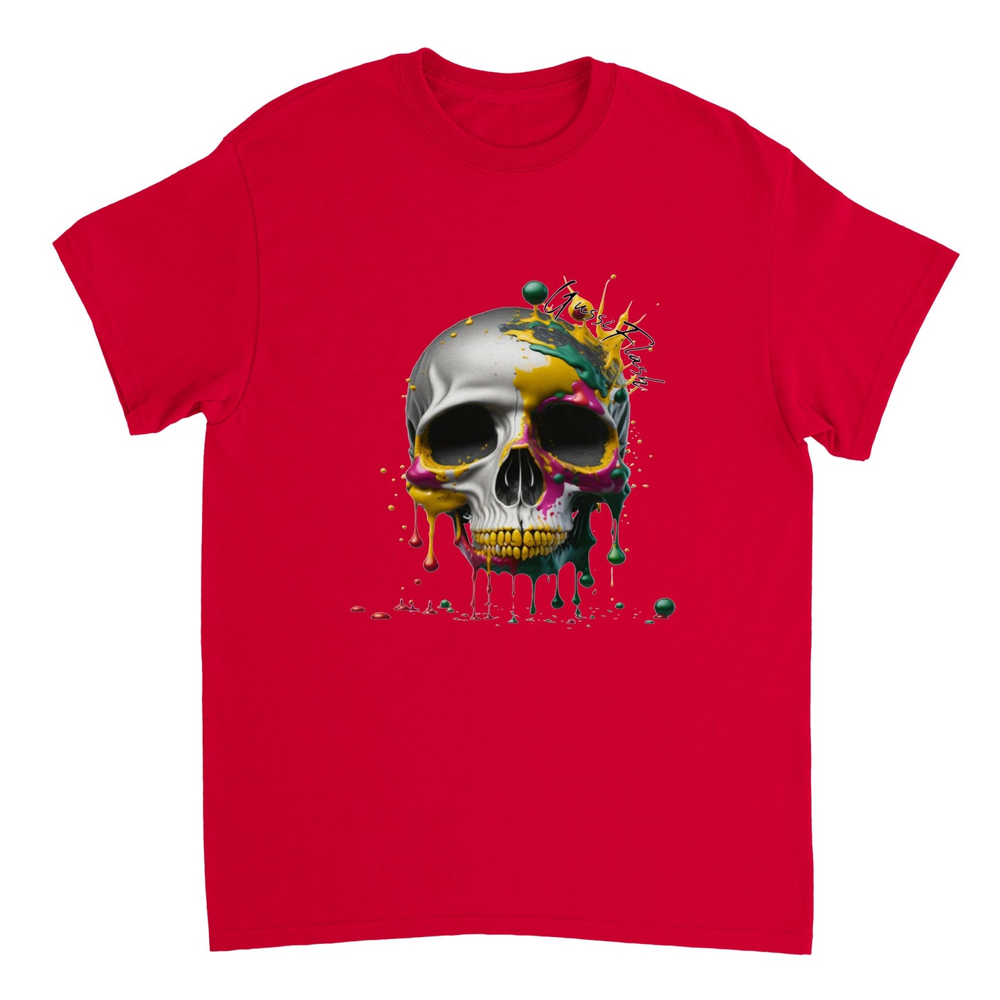 Schweres Unisex T-Shirt mit GussiFlash Skull