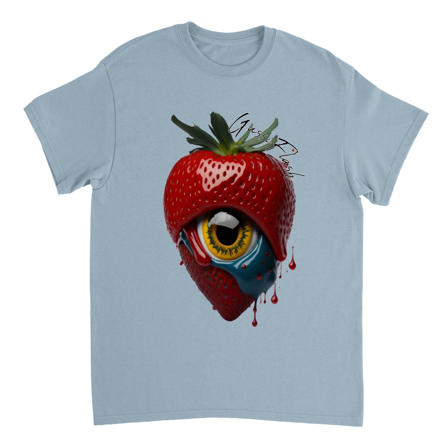 Schweres Unisex T-Shirt mit Rundhalsausschnitt und Gussiflash Logo