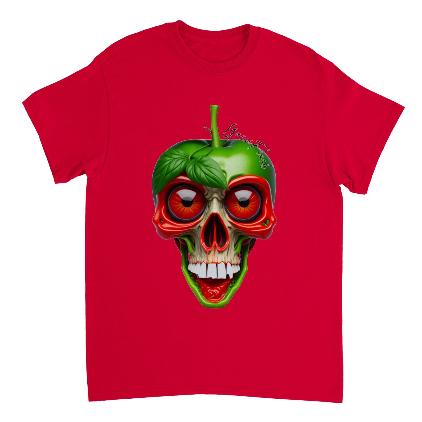 Schweres Unisex T-Shirt mit GussiFlash Skull