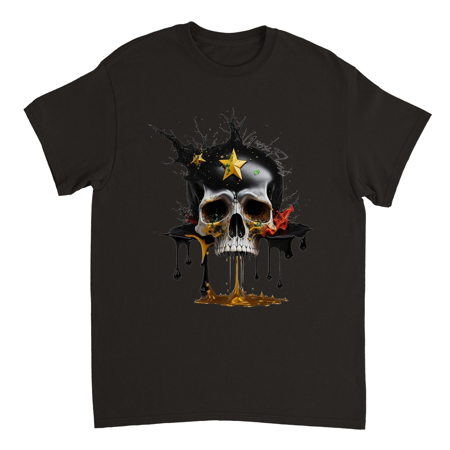 Schweres Unisex T-Shirt mit GussiFlash Skull