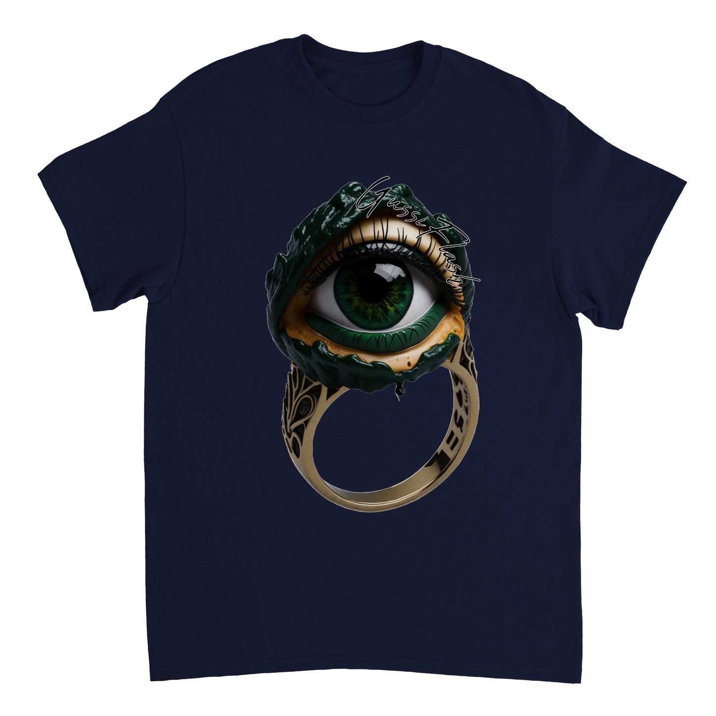 Schweres Unisex T-Shirt mit Rundhalsausschnitt und Gussiflash Logo