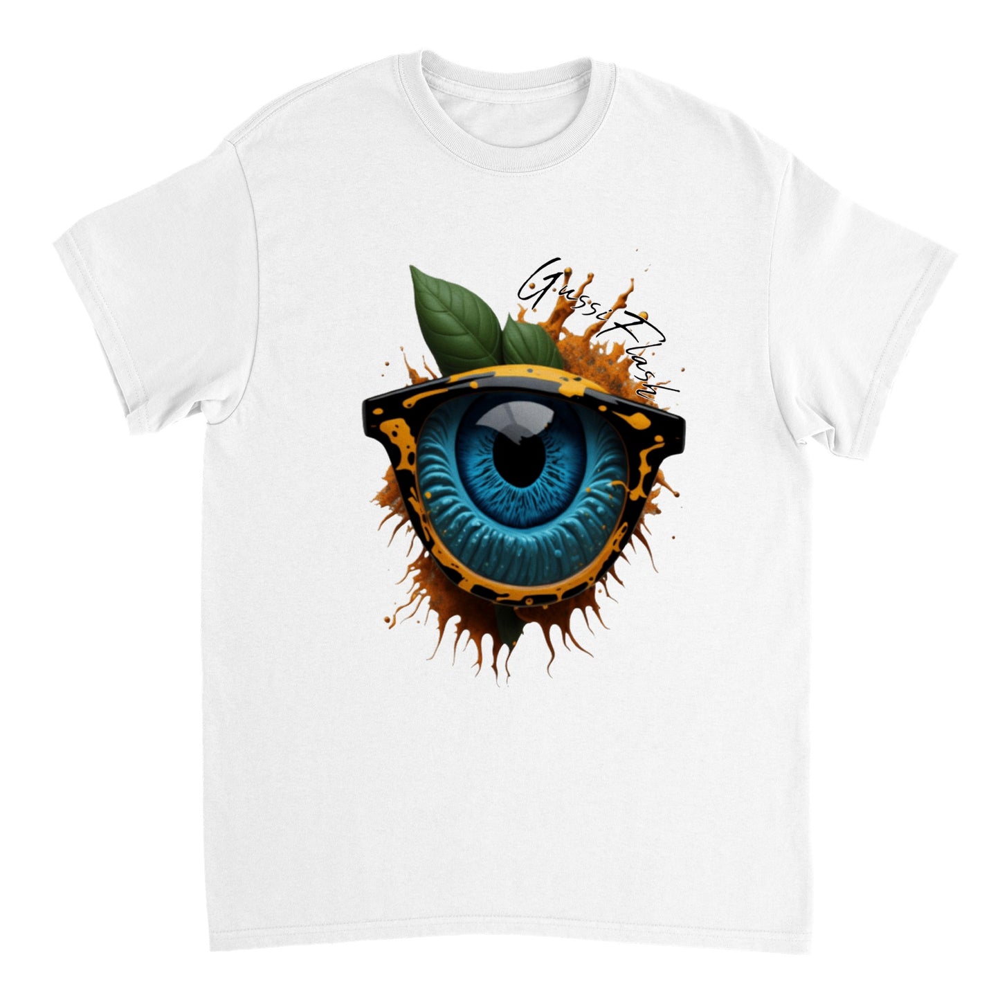 Schweres Unisex T-Shirt mit Rundhalsausschnitt und Gussiflash Logo