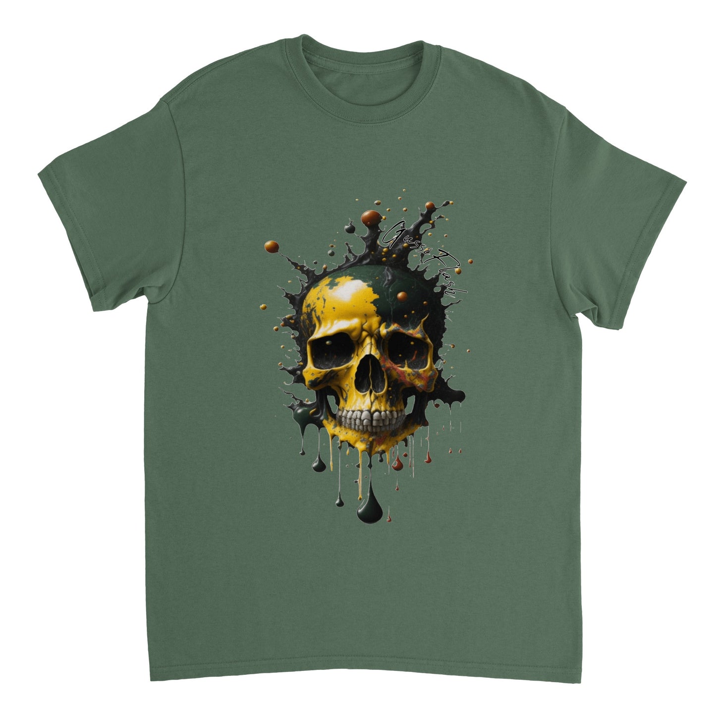 Schweres Unisex T-Shirt mit GussiFlash Skull