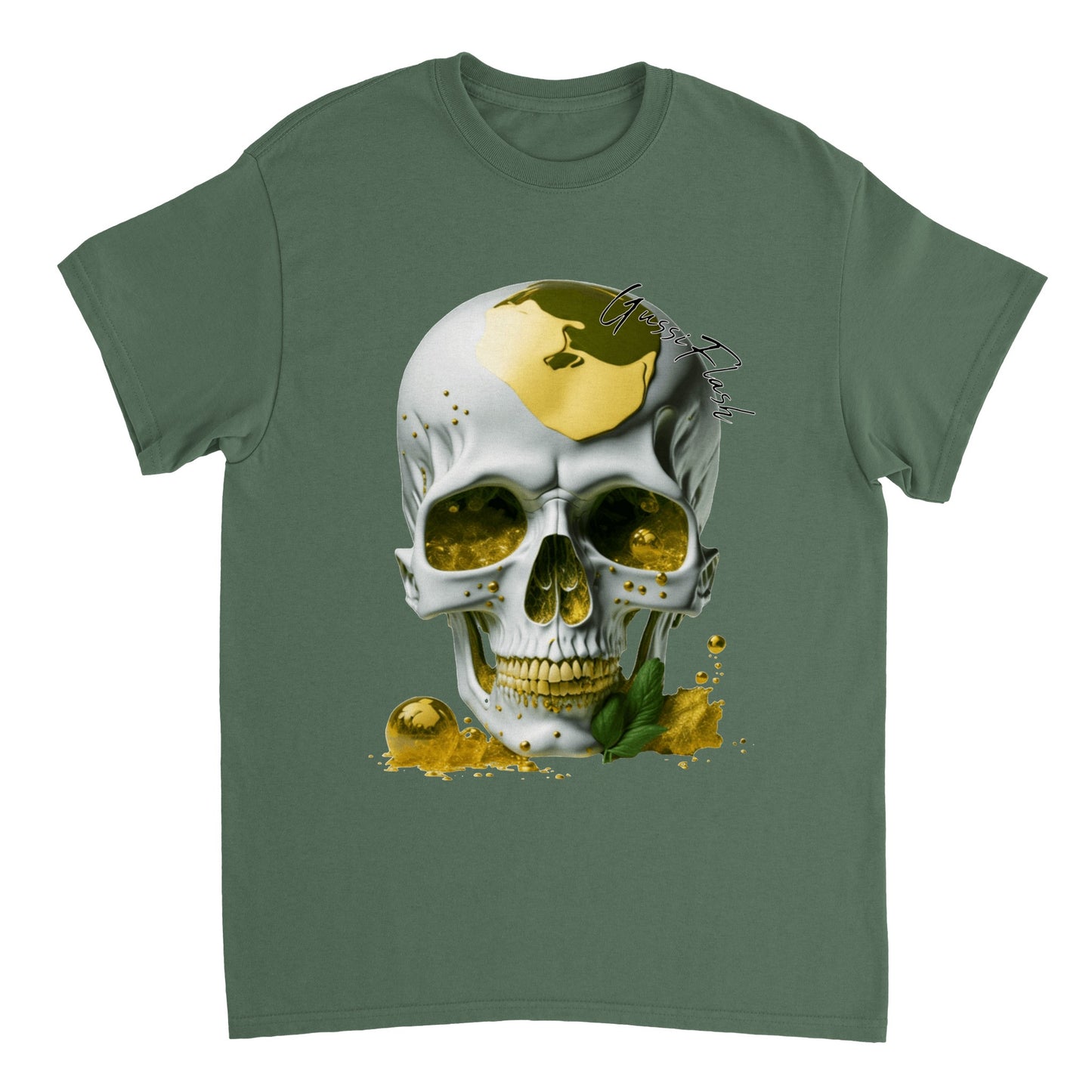 Schweres Unisex T-Shirt mit GussiFlash Skull