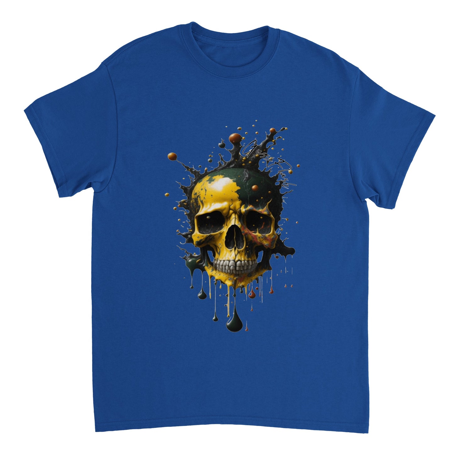 Schweres Unisex T-Shirt mit GussiFlash Skull