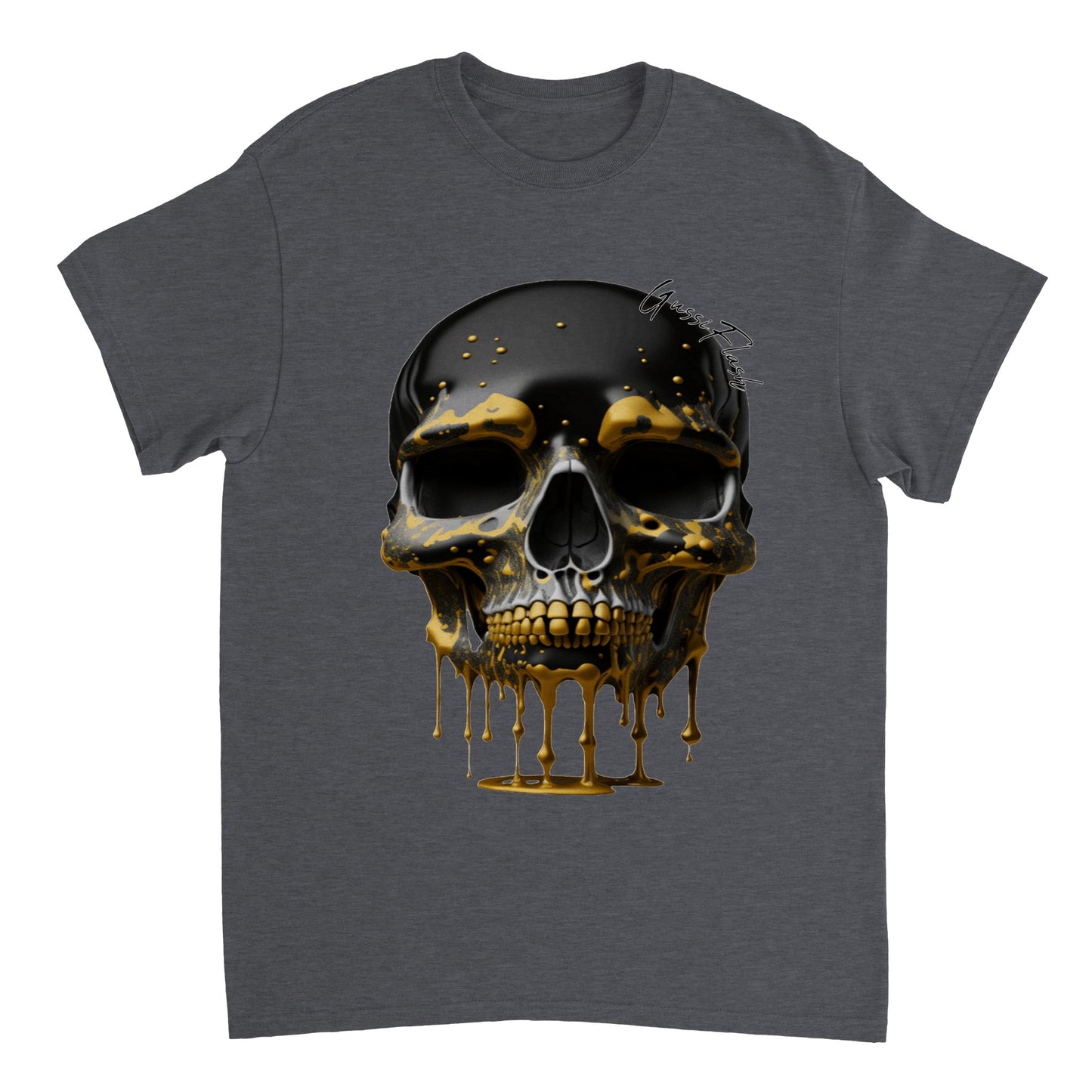 Schweres Unisex T-Shirt mit GussiFlash Skull