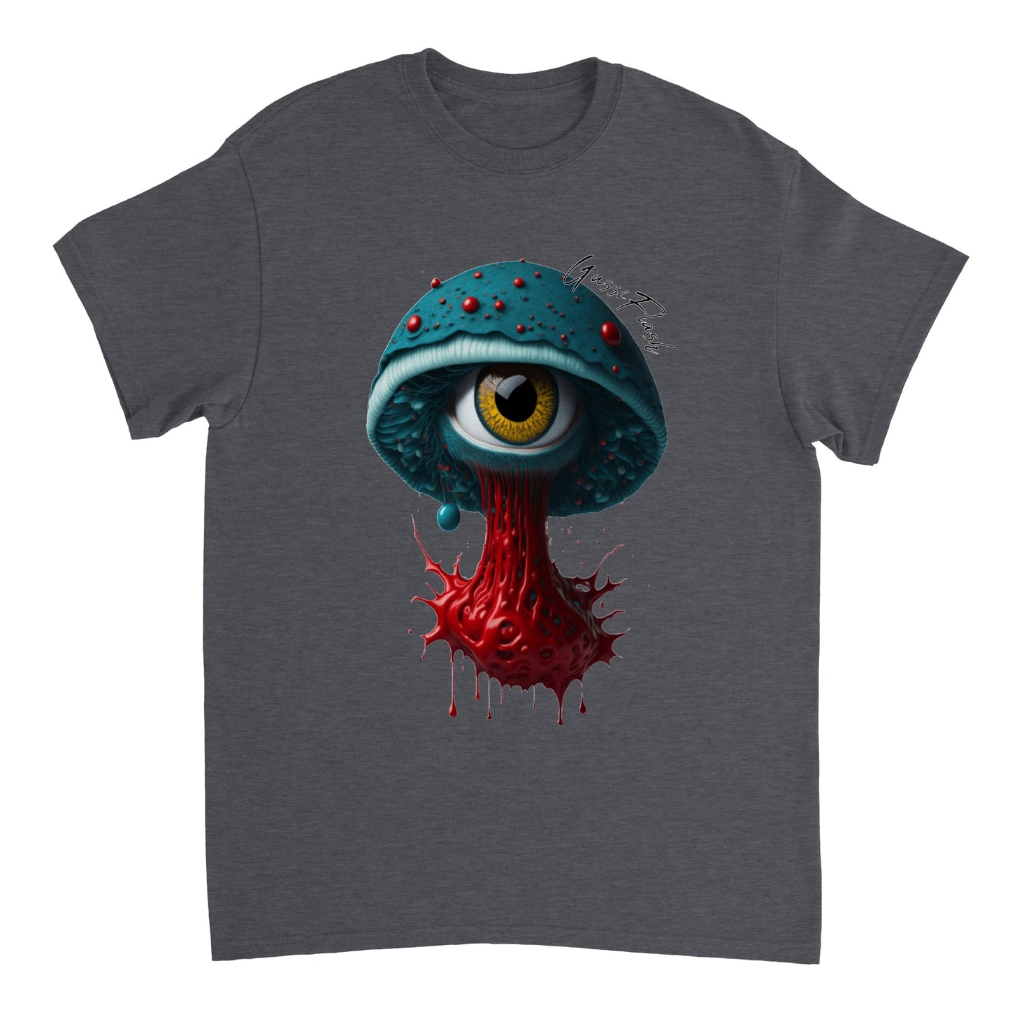 Schweres Unisex T-Shirt mit Rundhalsausschnitt und Gussiflash Logo