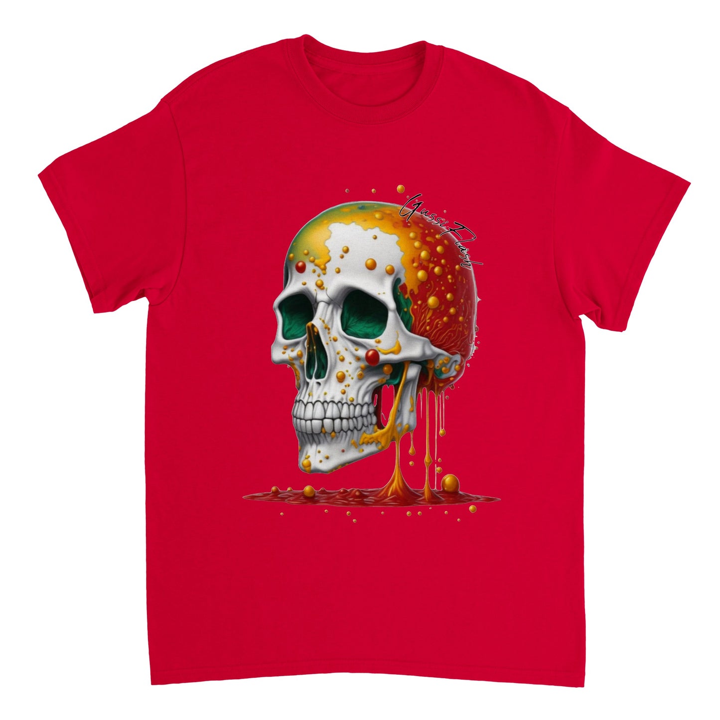 Schweres Unisex T-Shirt mit GussiFlash Skull