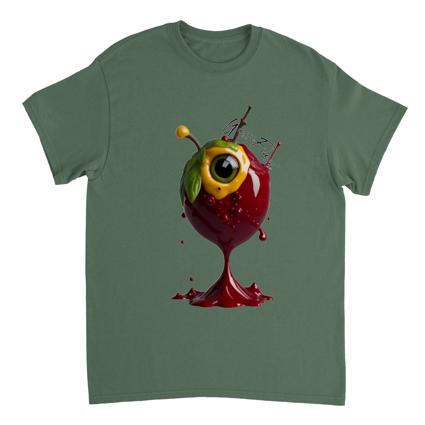 Schweres Unisex T-Shirt mit Rundhalsausschnitt und Gussiflash Logo