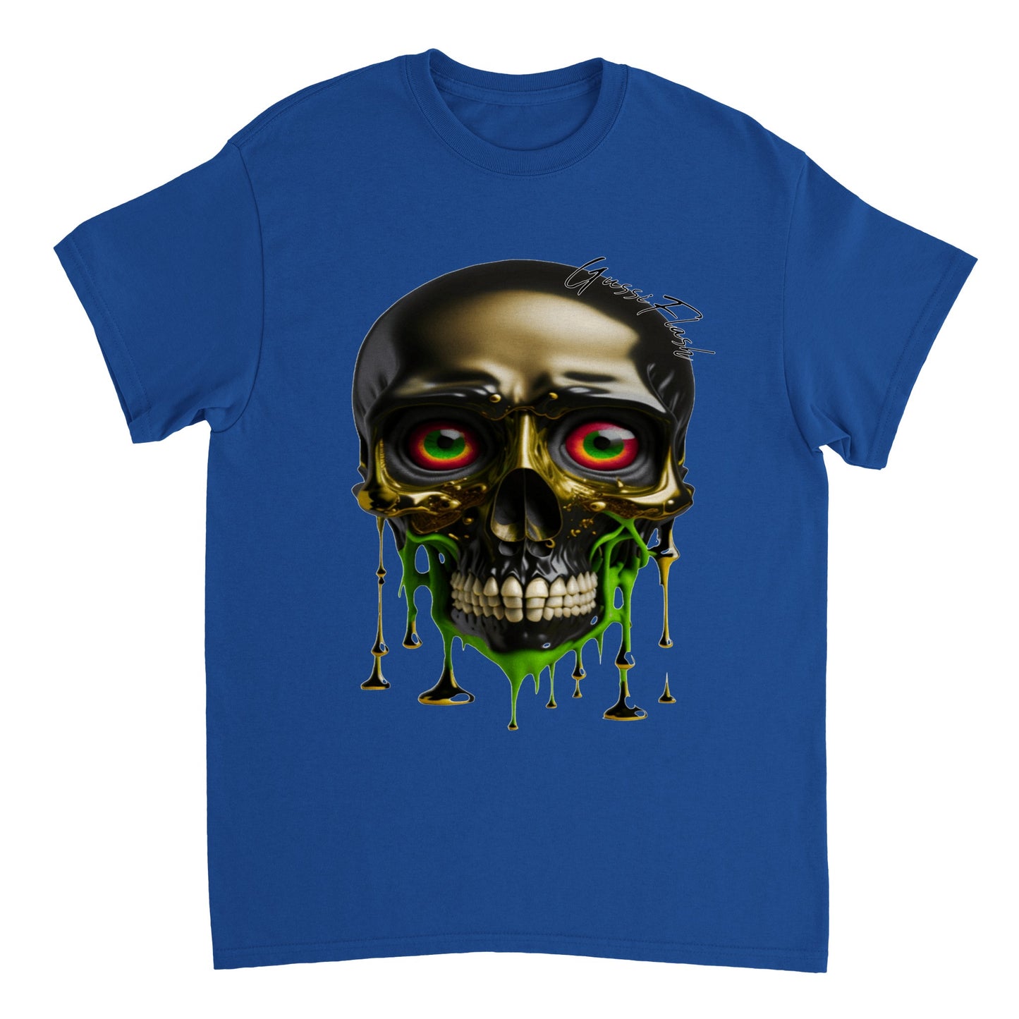 Schweres Unisex T-Shirt mit GussiFlash Skull