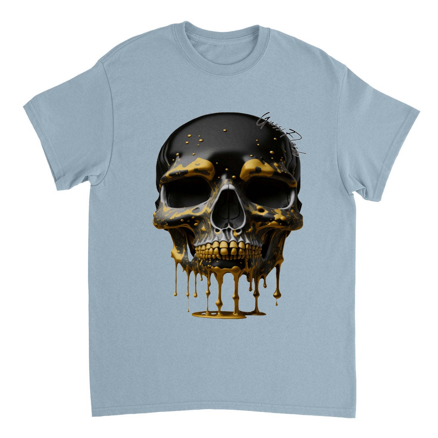 Schweres Unisex T-Shirt mit GussiFlash Skull