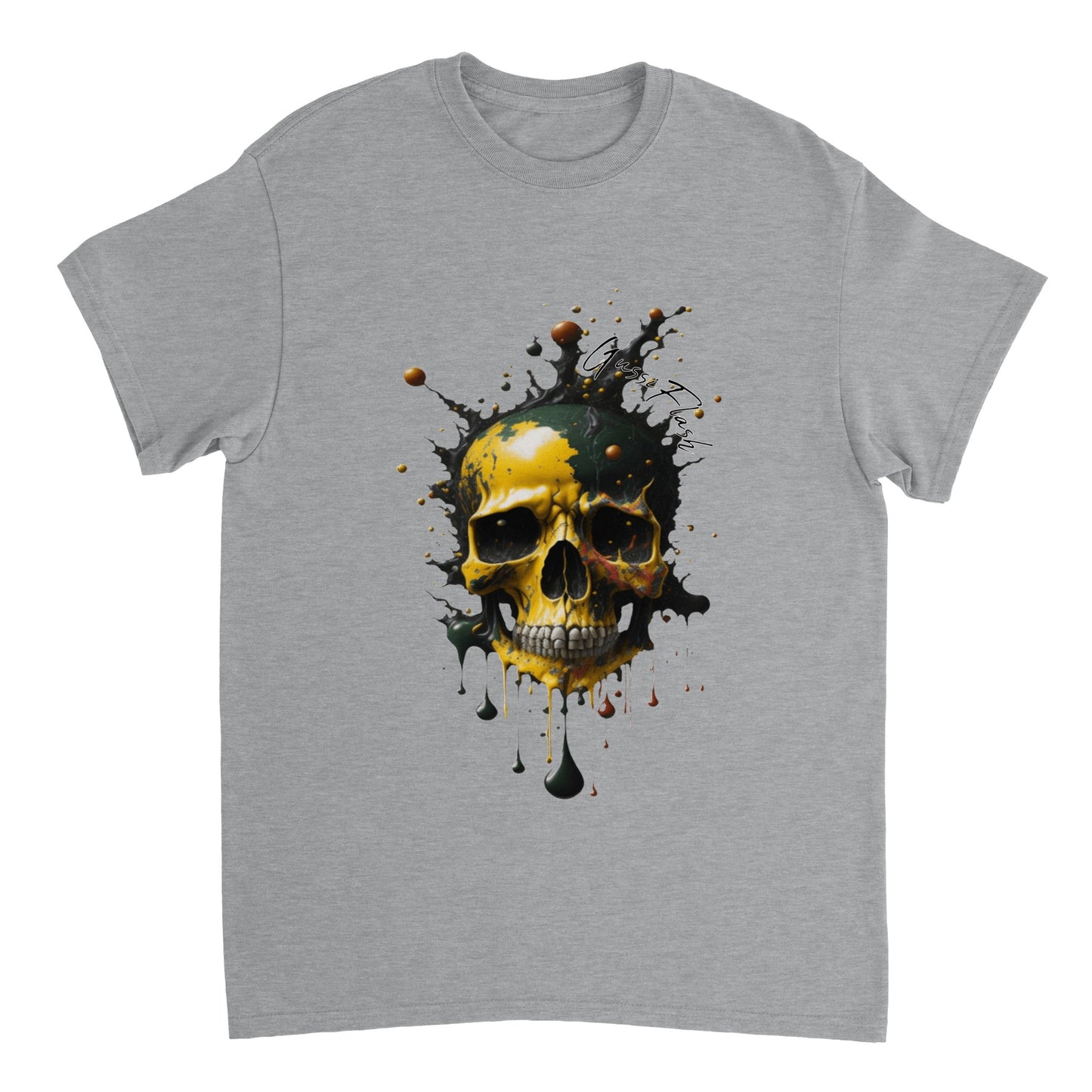 Schweres Unisex T-Shirt mit GussiFlash Skull