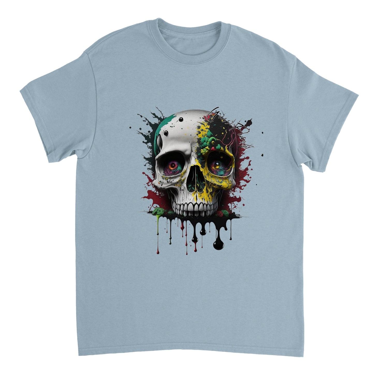 Schweres Unisex T-Shirt mit GussiFlash Skull
