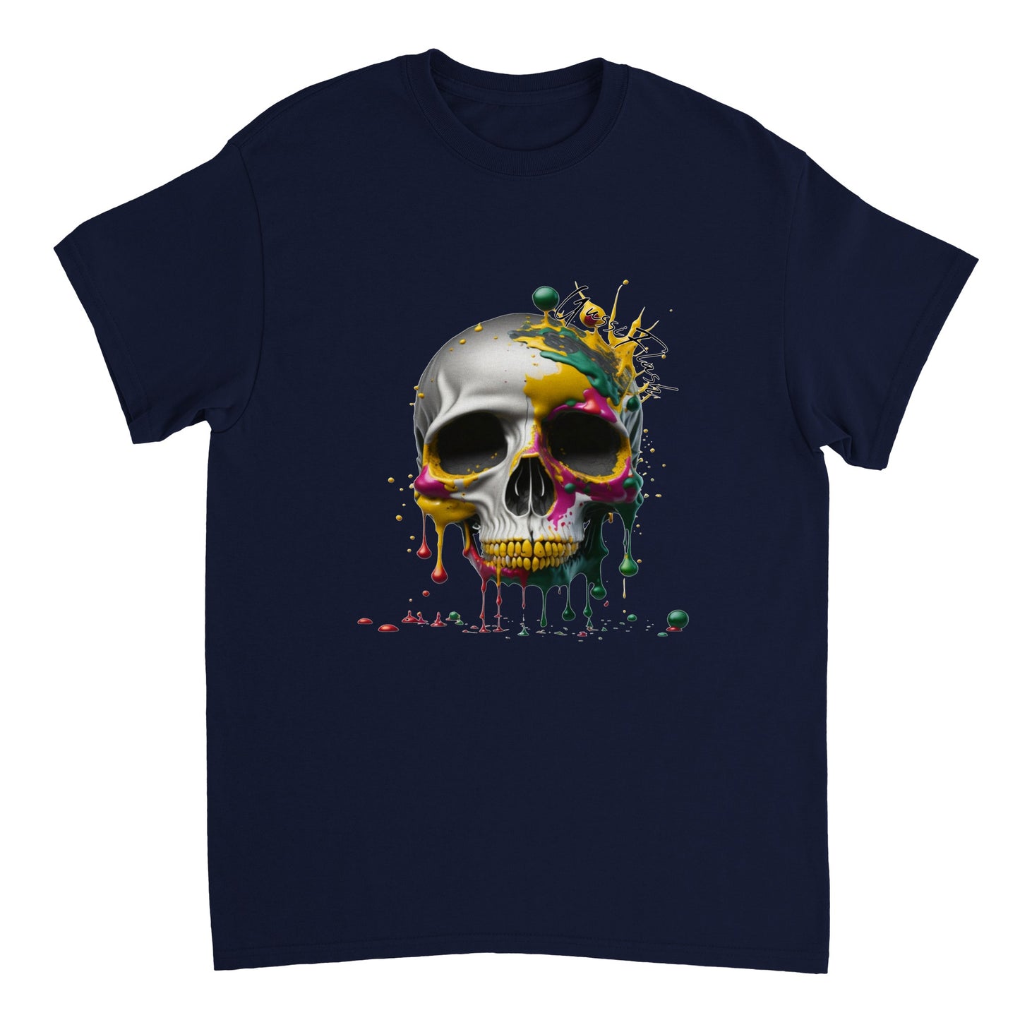 Schweres Unisex T-Shirt mit GussiFlash Skull